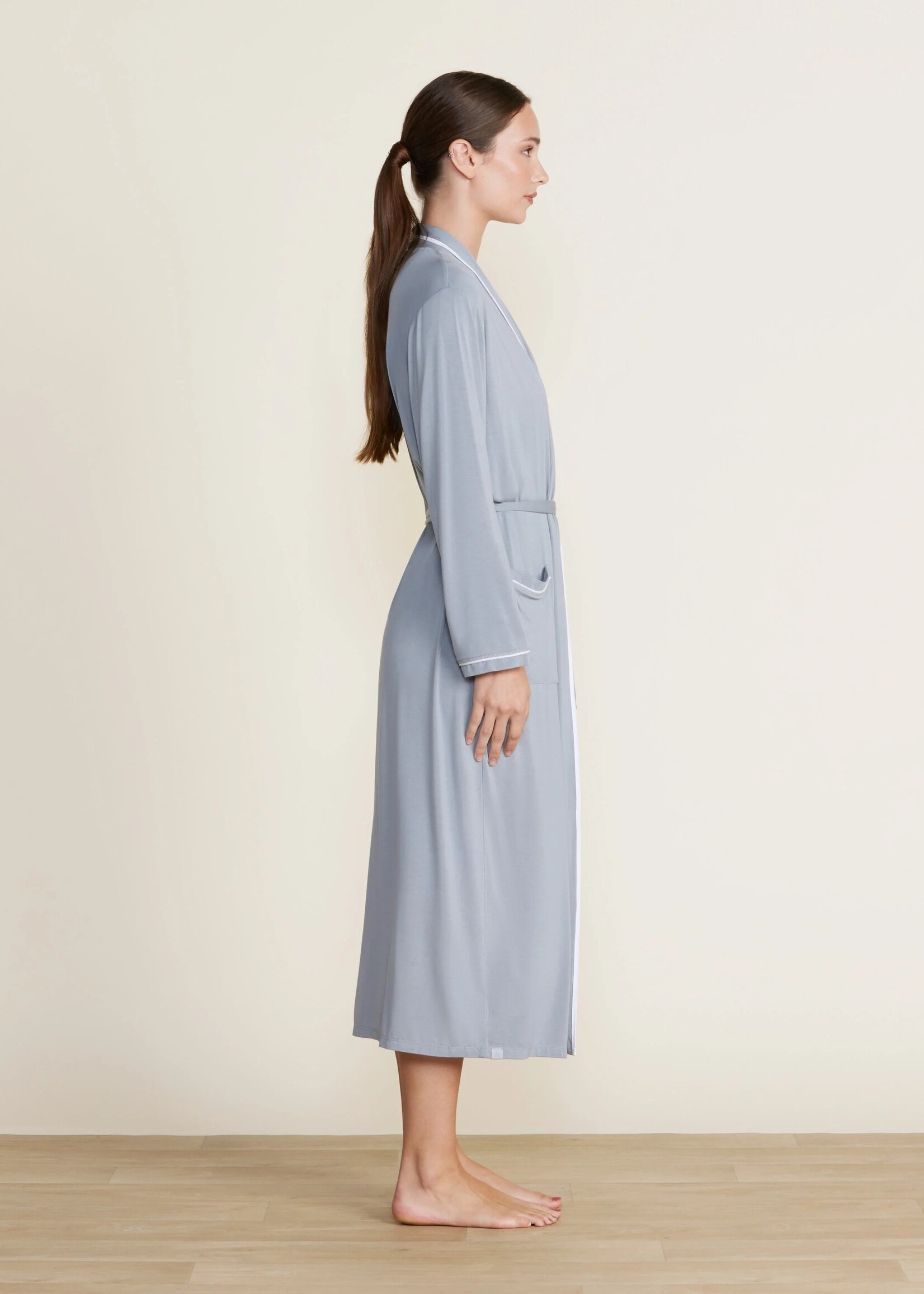 Barefoot Dreams Soft Jersey Piped Robe (available in 2 colors)