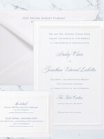 Custom Thermography Beautifully Bordered Invitation 3 Piece Suite