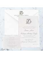 Thermography Torn Edge Invitation 3 Piece Suite