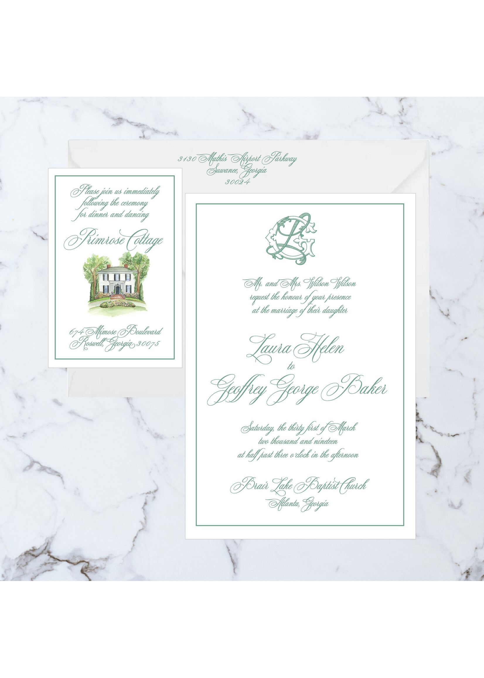Thermography Invitation 3 Piece Suite