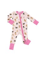 Angel Dear 2 Way Zipper Romper - Puppy Alphabet (available in 2 colors)