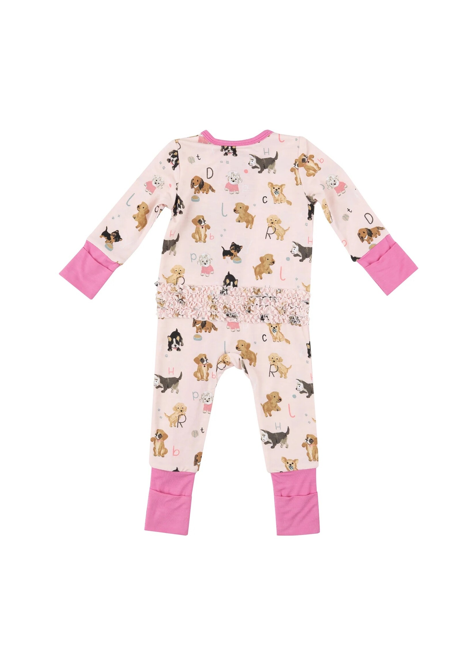 Angel Dear 2 Way Zipper Romper - Puppy Alphabet (available in 2 colors)