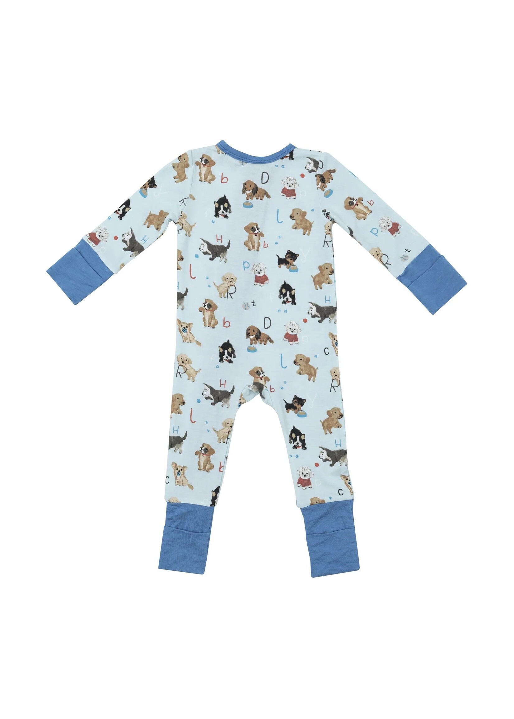 Angel Dear 2 Way Zipper Romper - Puppy Alphabet (available in 2 colors)