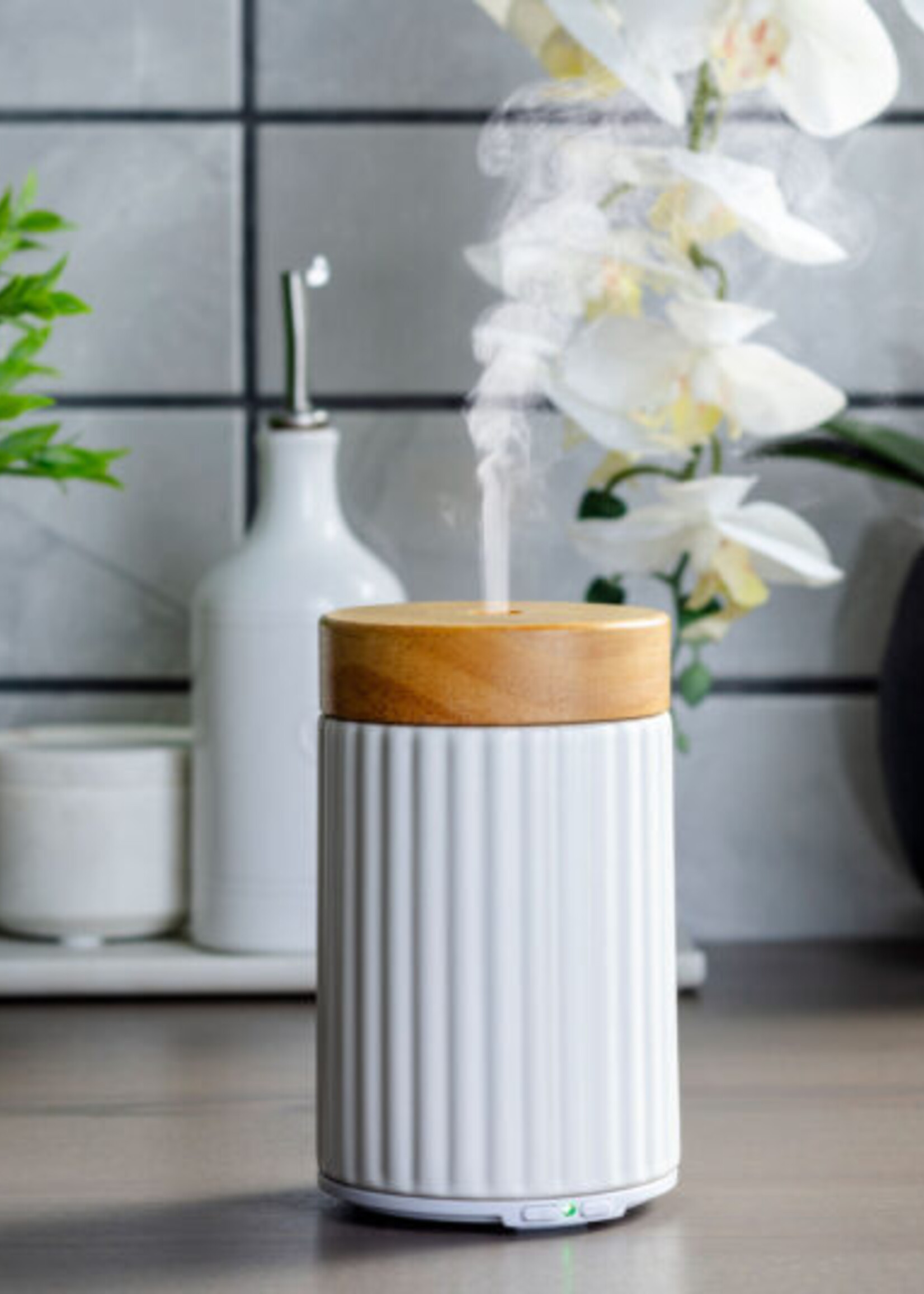 candle warmer Ultrasonic Essential Oil Diffuser Wood & Ceramic