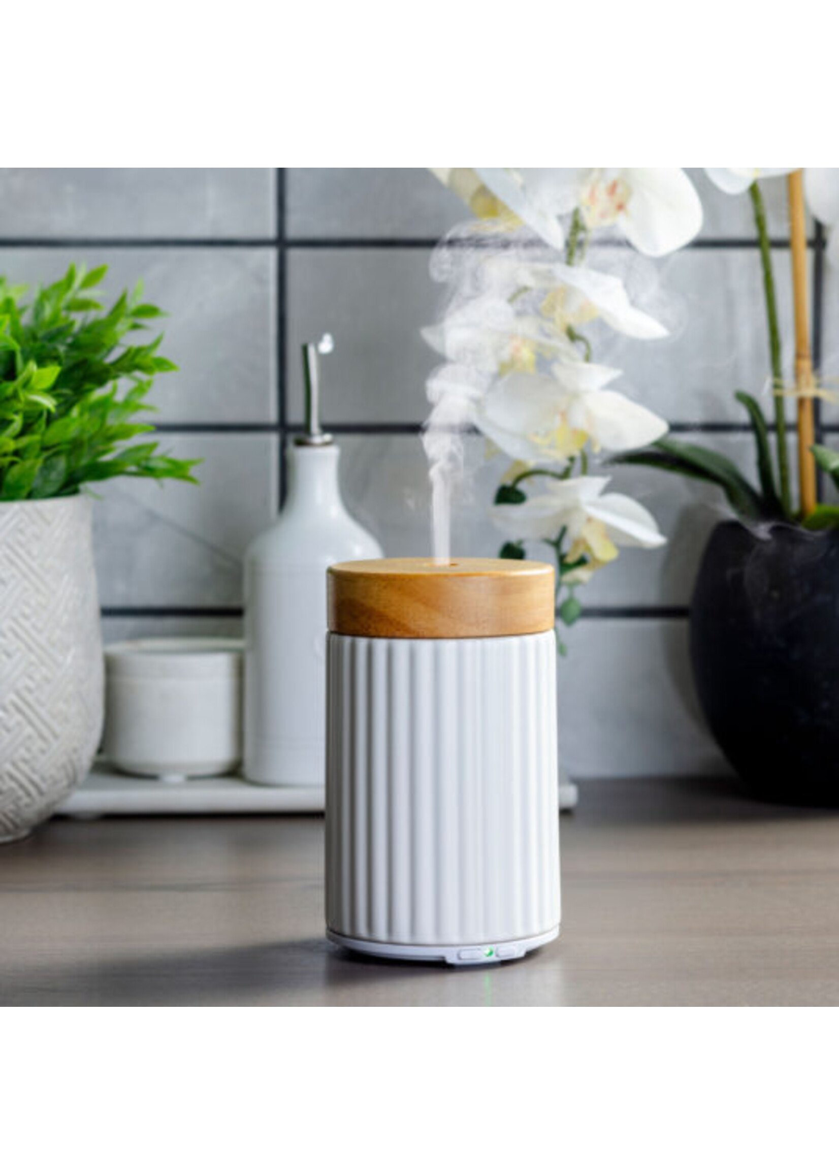 candle warmer Ultrasonic Essential Oil Diffuser Wood & Ceramic