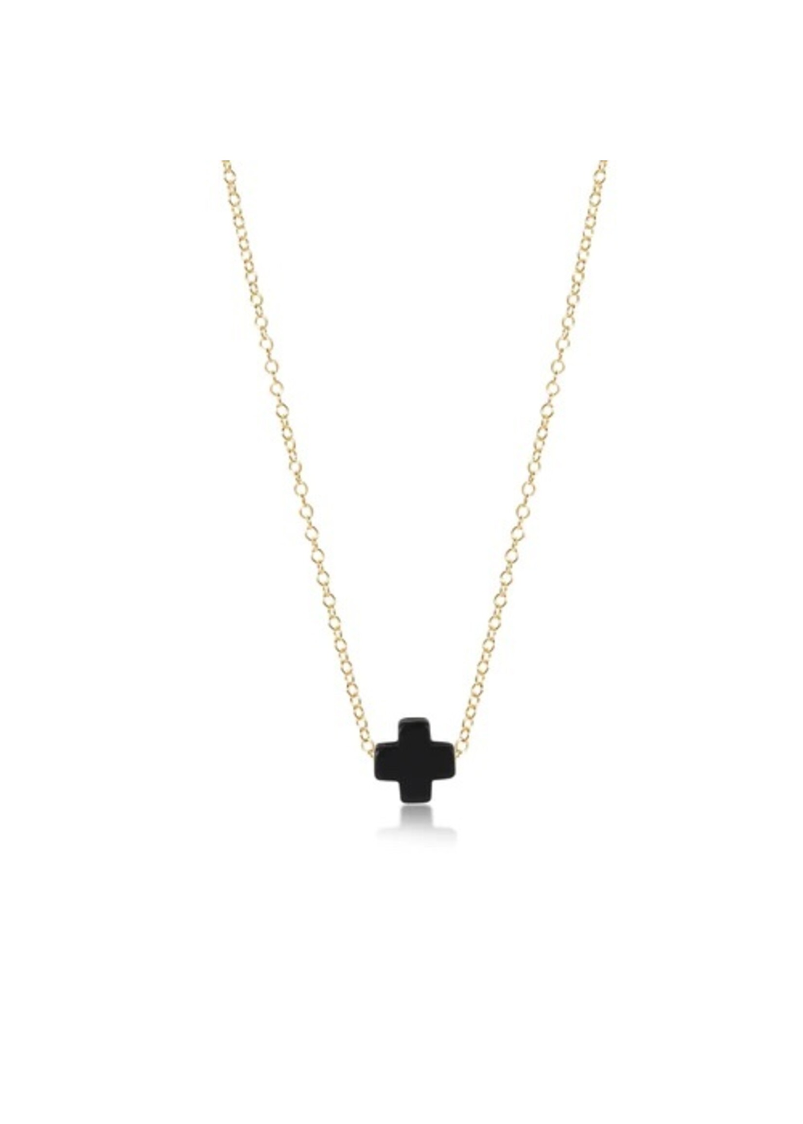 enewton 16" Necklace Gold - Signature Cross Onyx