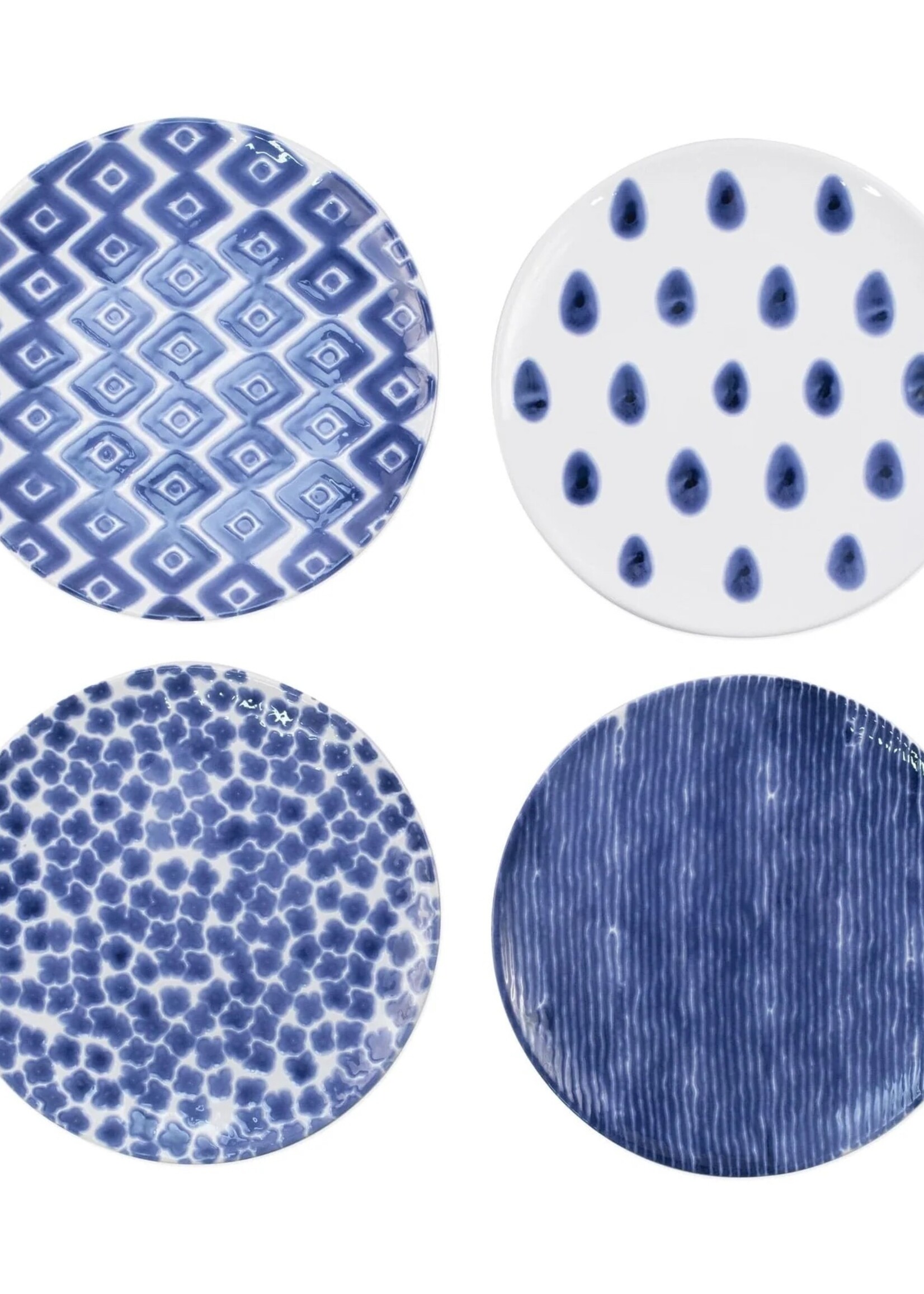 Vietri Santorini Assorted Salad Plates - Set of 4