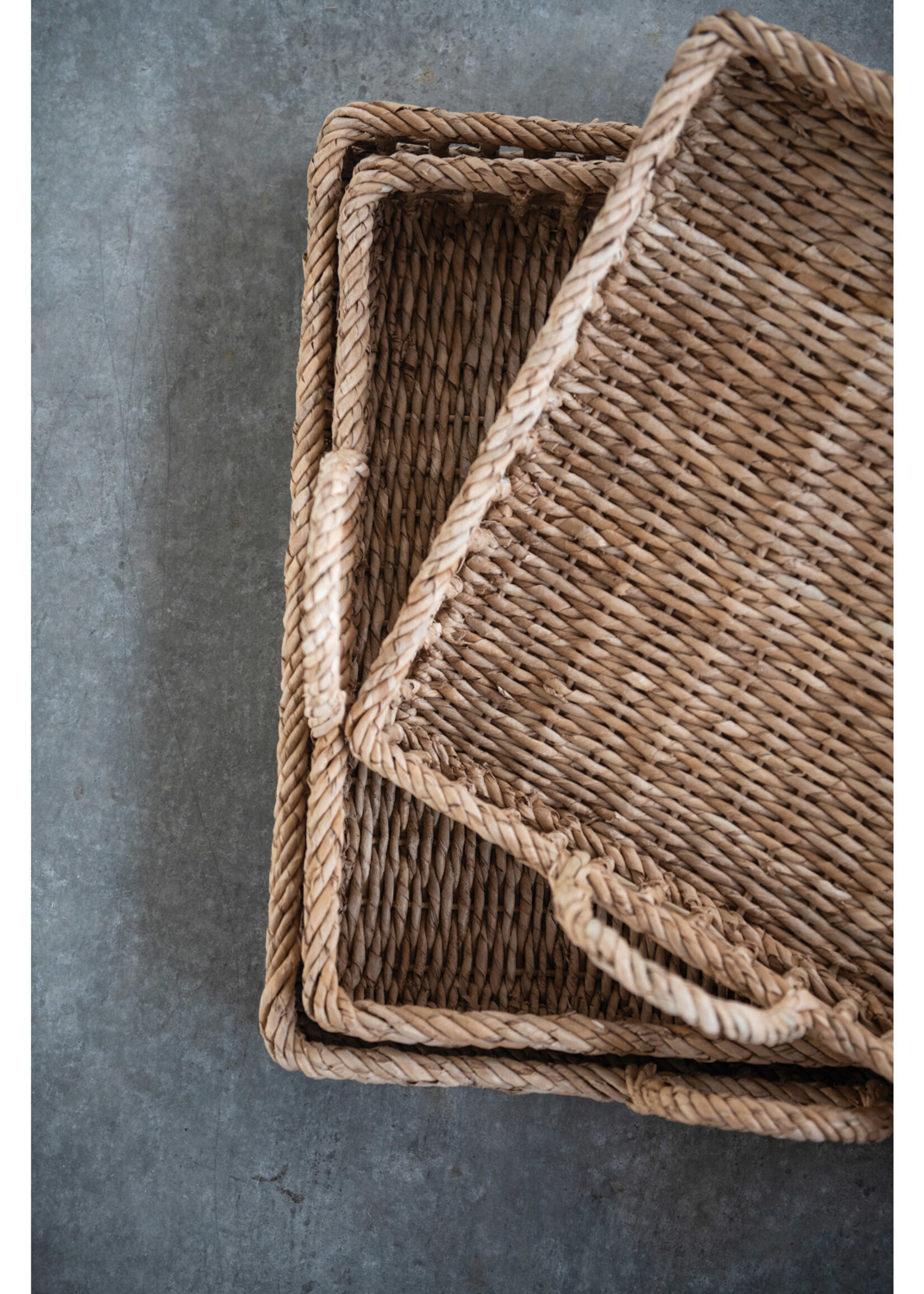 Creative Co-op 16 x 20 Hand Woven Rattan Tray w/Handles