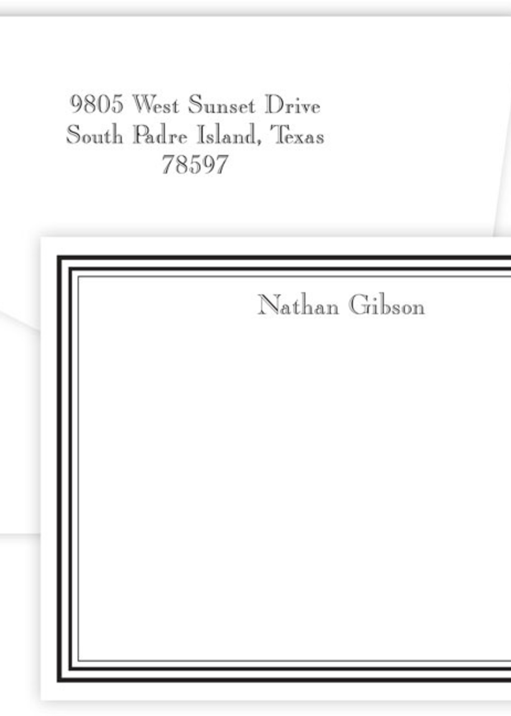Embossed Graphics Colonial Note Cards (set of 50) with return address