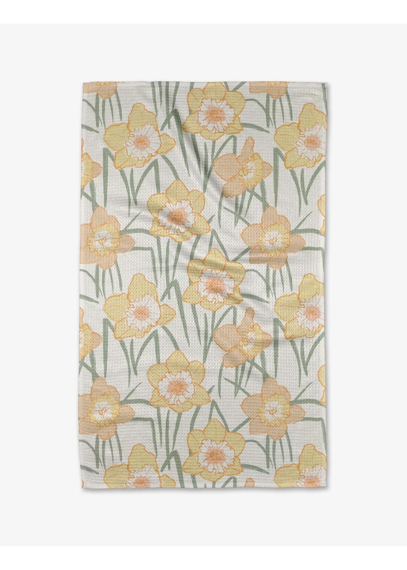 geometry Spring Daffodil Fields Tea Towel