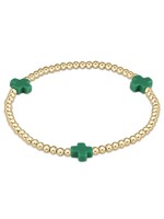 enewton Signature Cross Gold Pattern 3mm Bracelet - Emerald