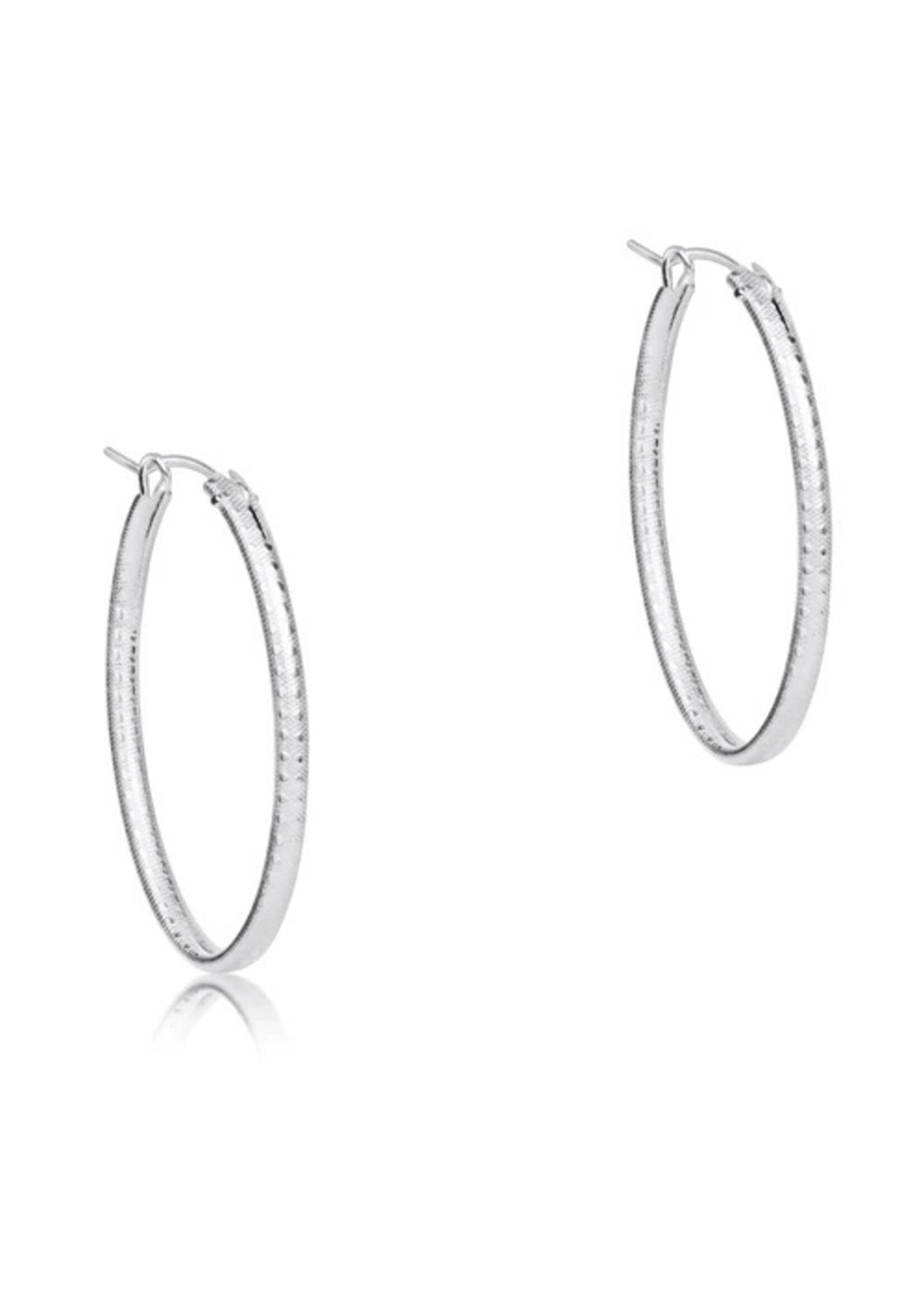 enewton Oval Sterling 1" Hoop - Textured