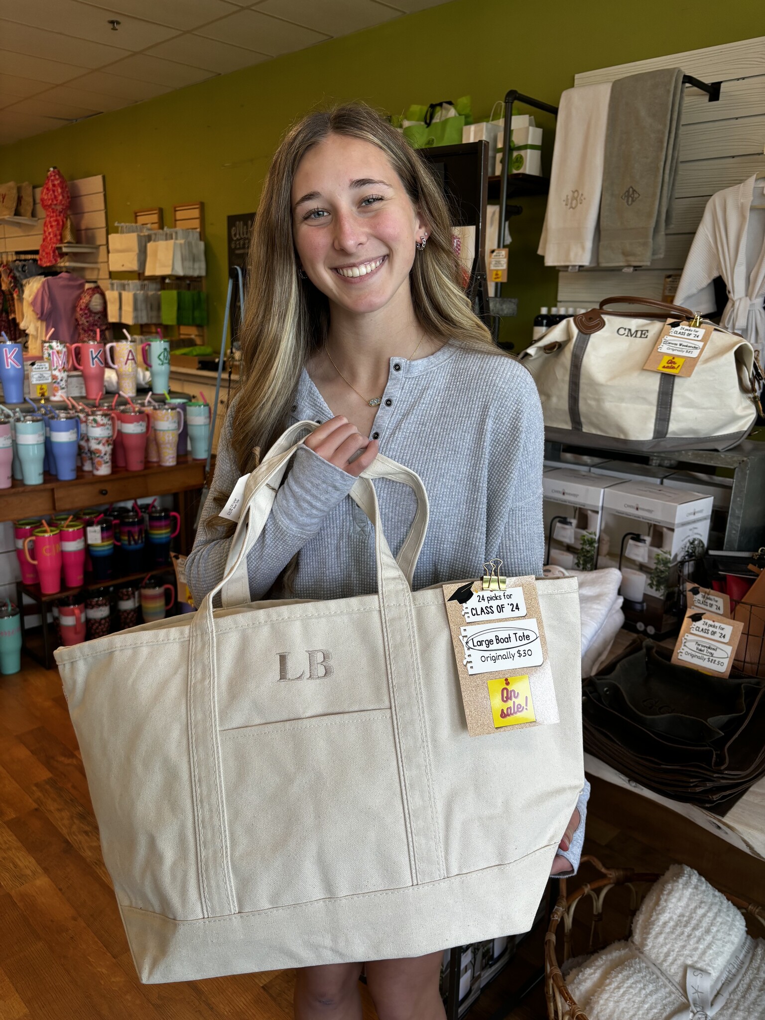 Large Boat Tote Natural - ElleB gifts