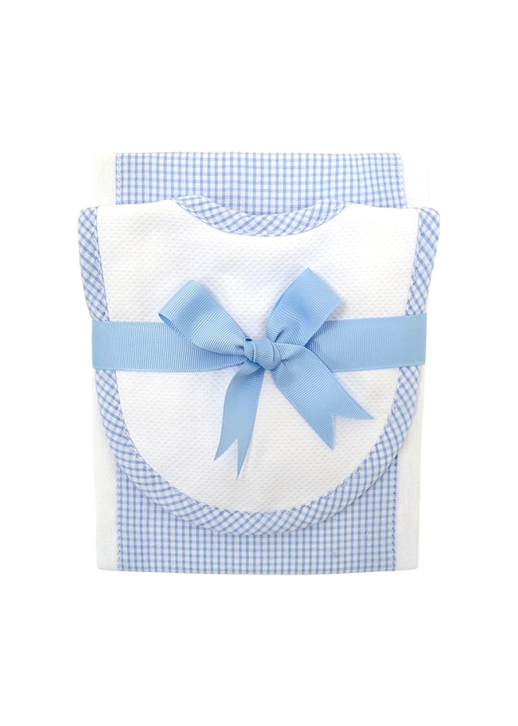 3 Marthas Burp Pad & Bib Blue Check