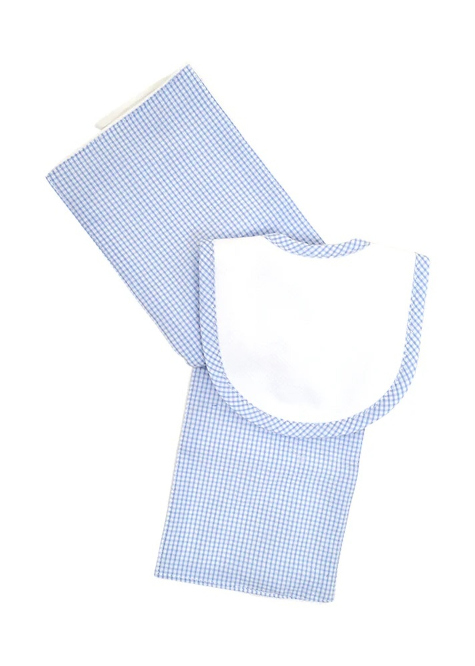 3 Marthas Burp Pad & Bib Blue Check