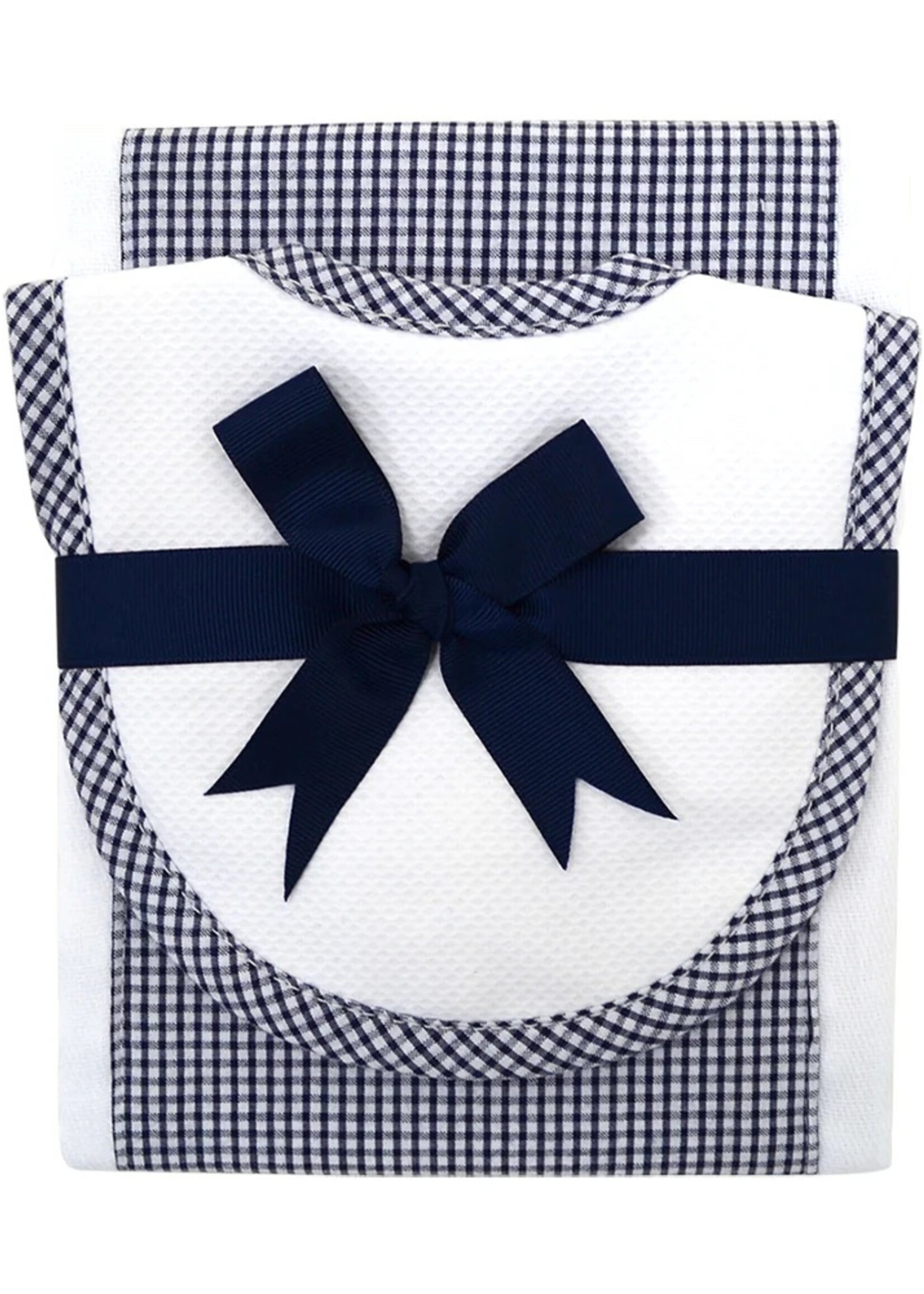 3 Marthas Burp Pad & Bib Navy Check
