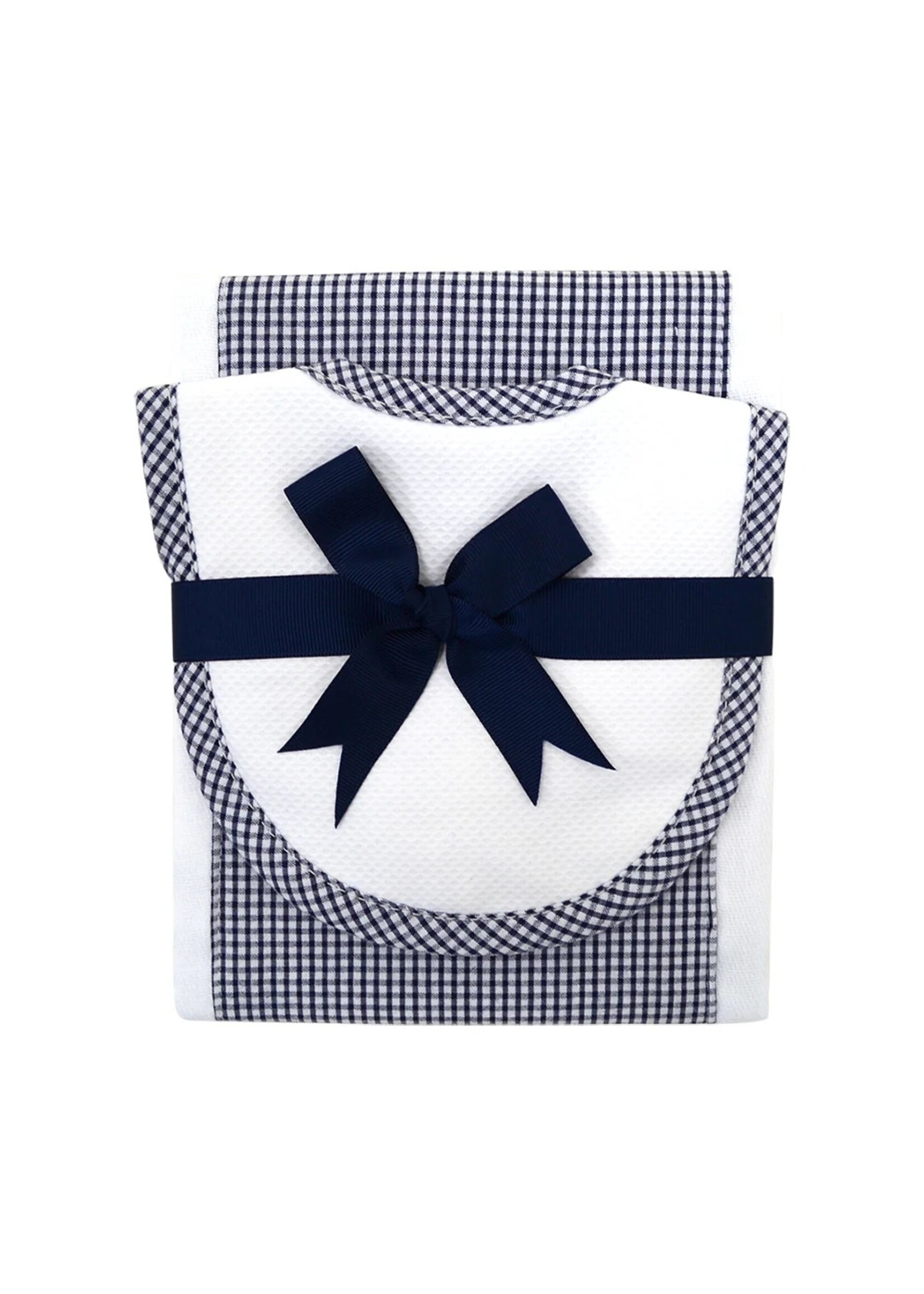 3 Marthas Burp Pad & Bib Navy Check