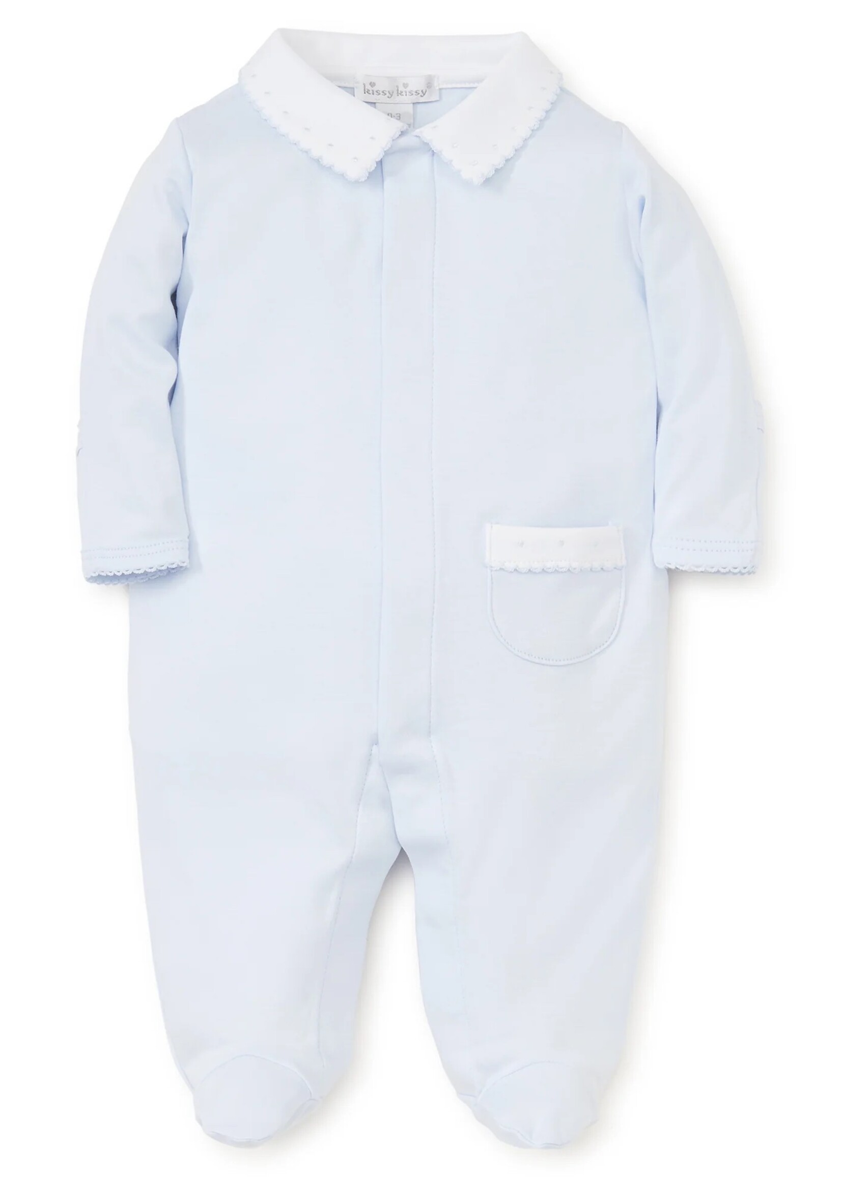 Kissy Kissy Kissy New Beginnings Footie w/Collar - Light Blue