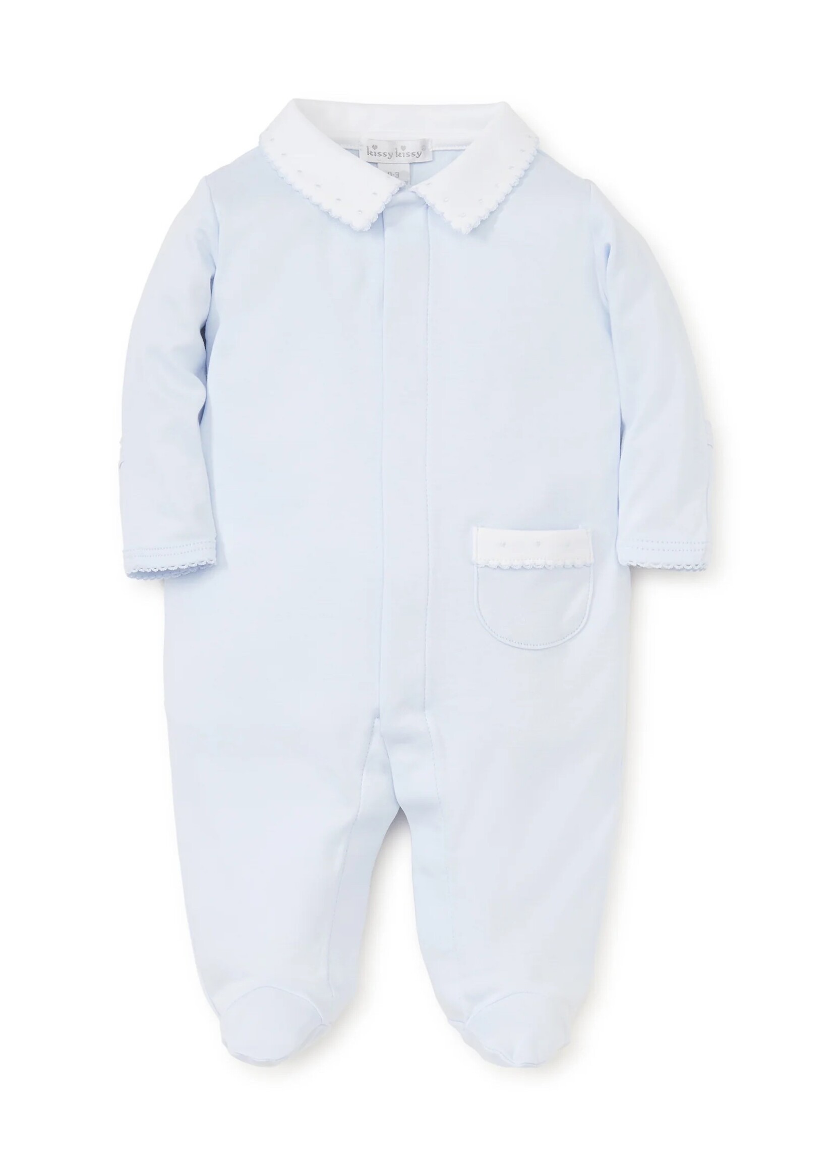 Kissy Kissy Kissy New Beginnings Footie w/Collar - Light Blue