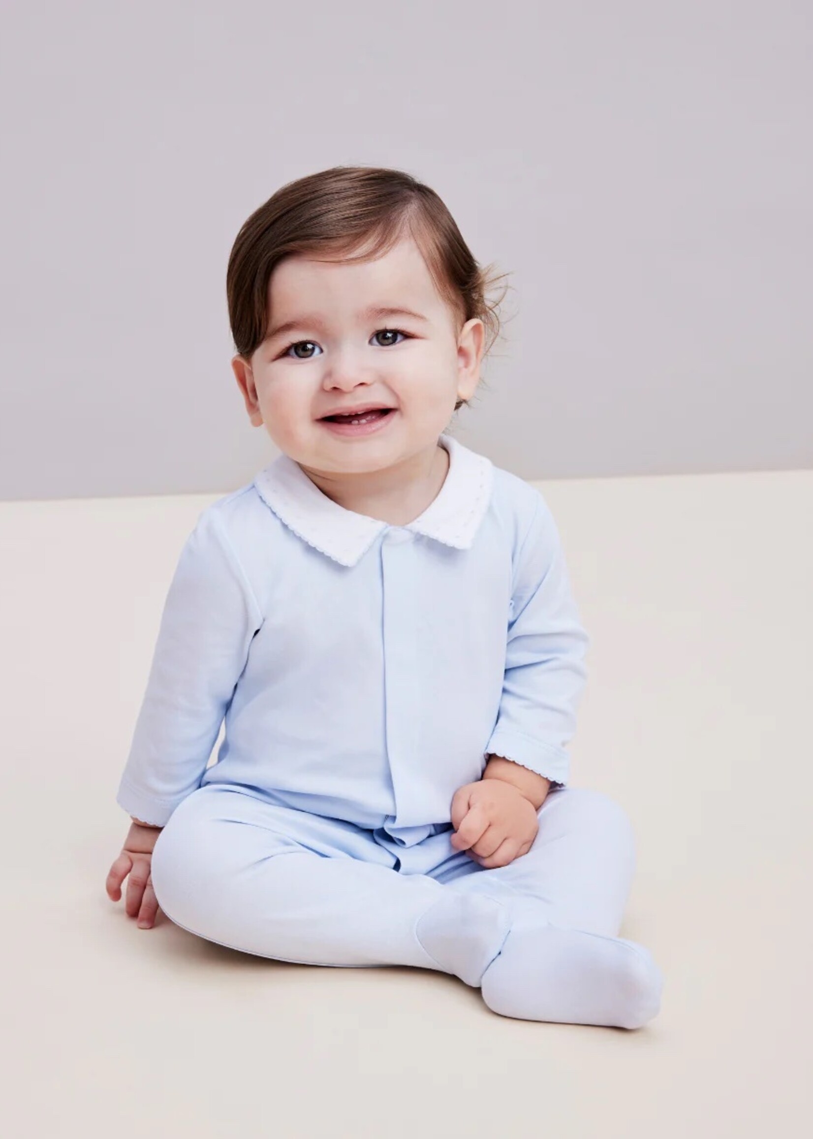 Kissy Kissy Kissy New Beginnings Footie w/Collar - Light Blue