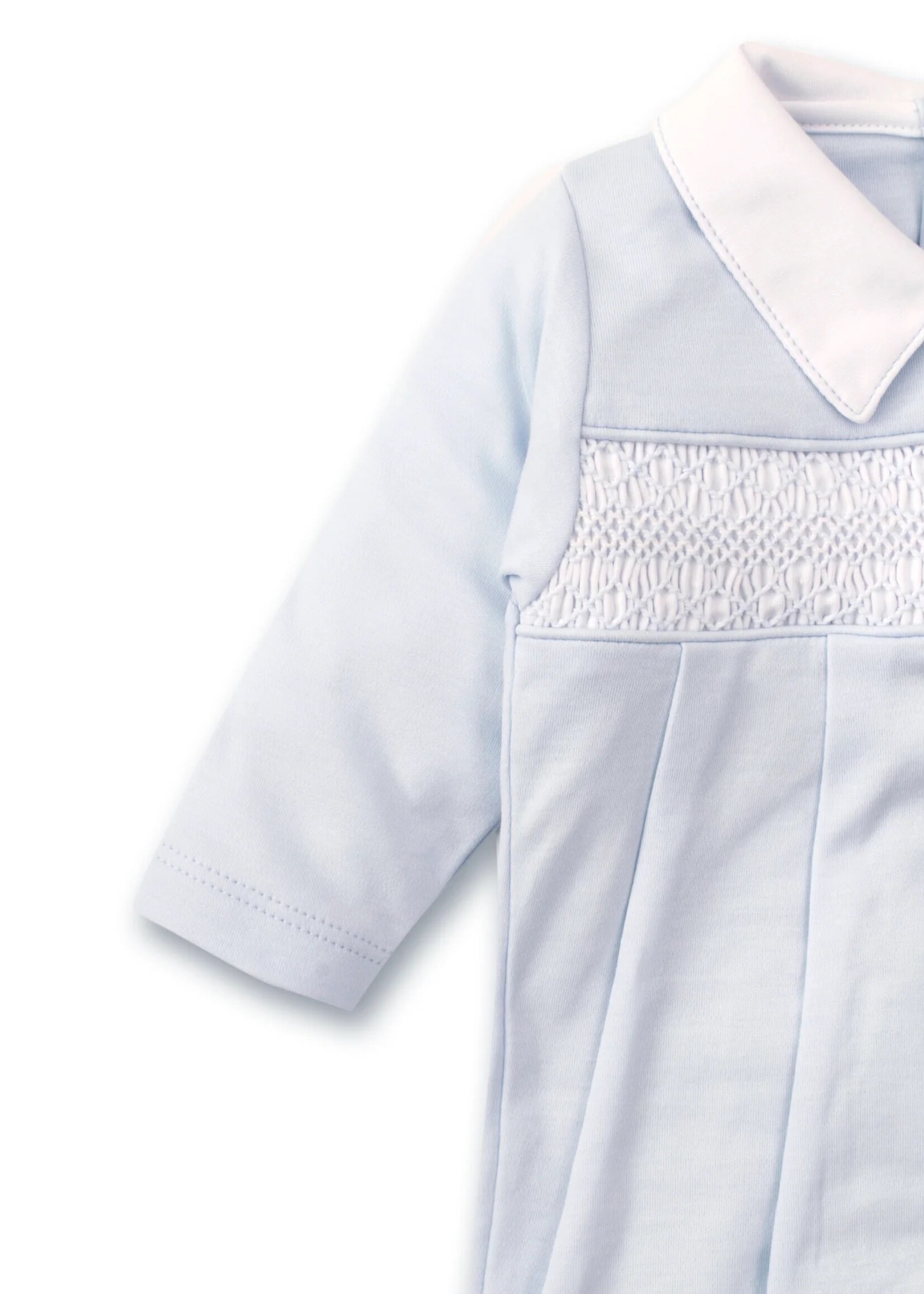 Kissy Kissy Kissy CLB Blue Footie w/ Hand Smocking