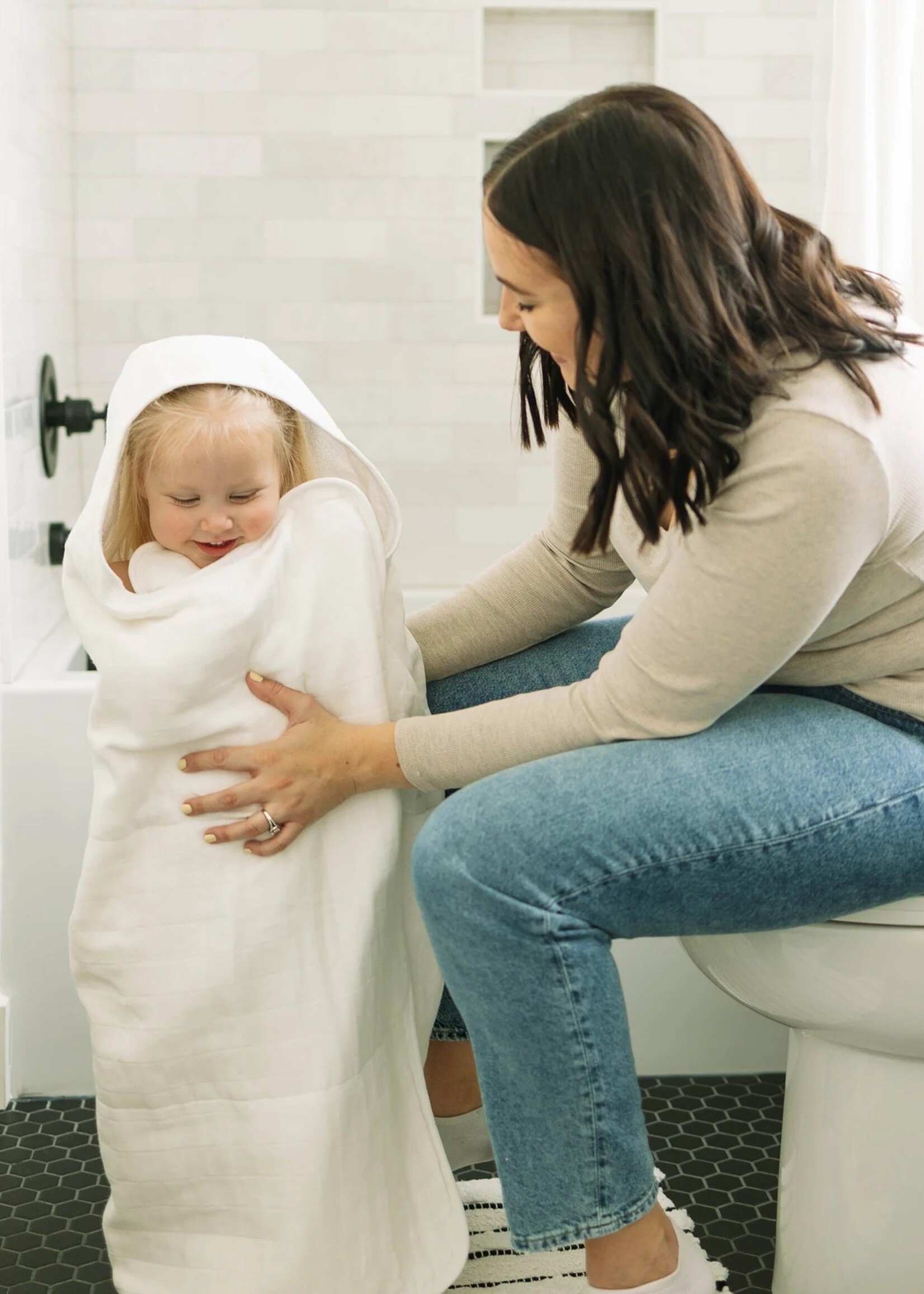 Little Unicorn Toddler Hooded Towel - White