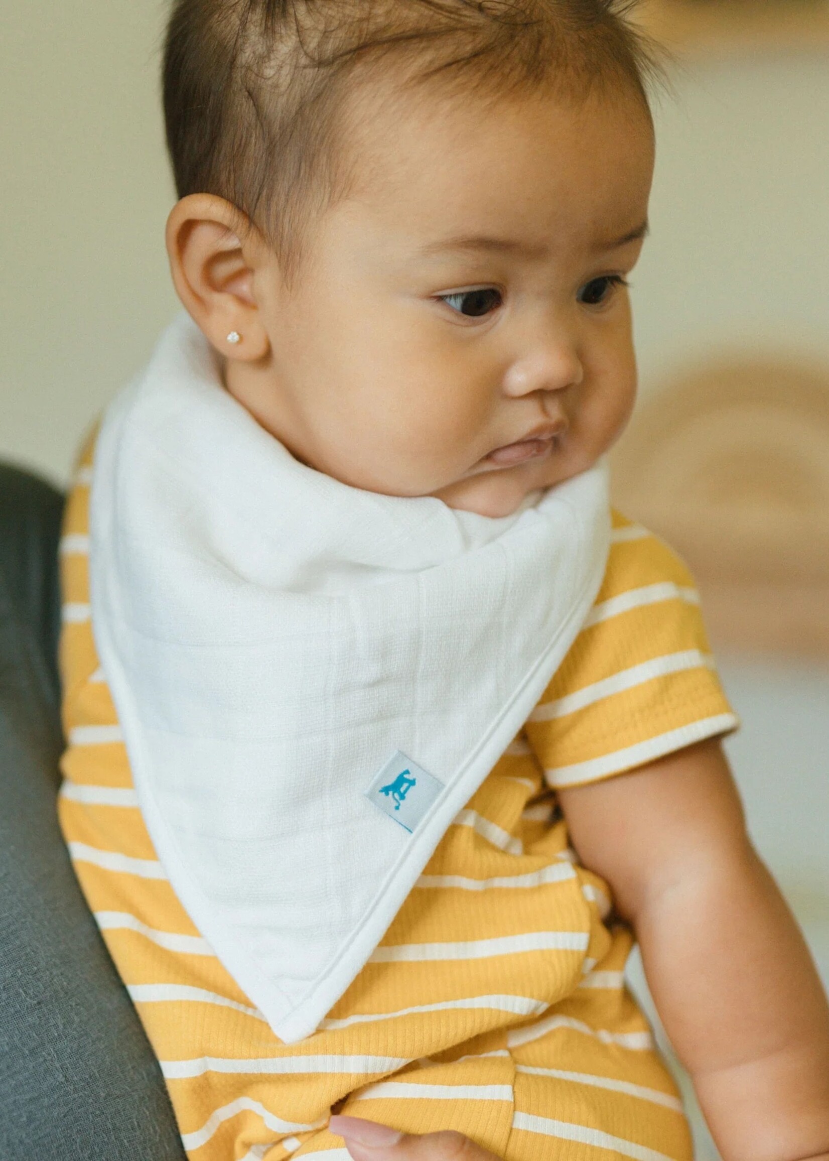 Little Unicorn Cotton Muslin & Fleece Bandana Bib 4 Pack - White