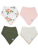 Little Unicorn Cotton Muslin & Fleece Bandana Bib 4 Pack - Watercolor Roses