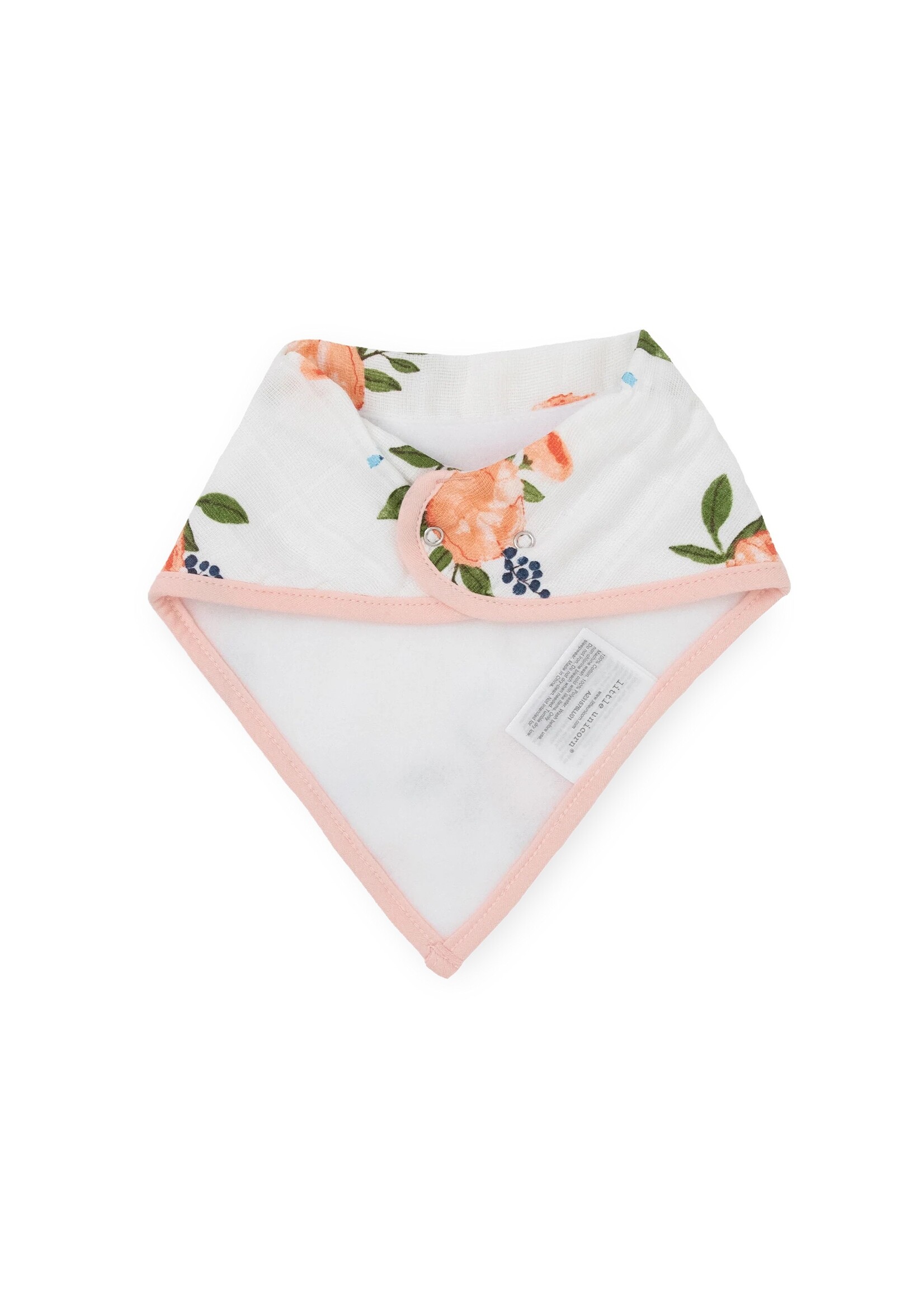 Little Unicorn Cotton Muslin & Fleece Bandana Bib 4 Pack - Watercolor Roses