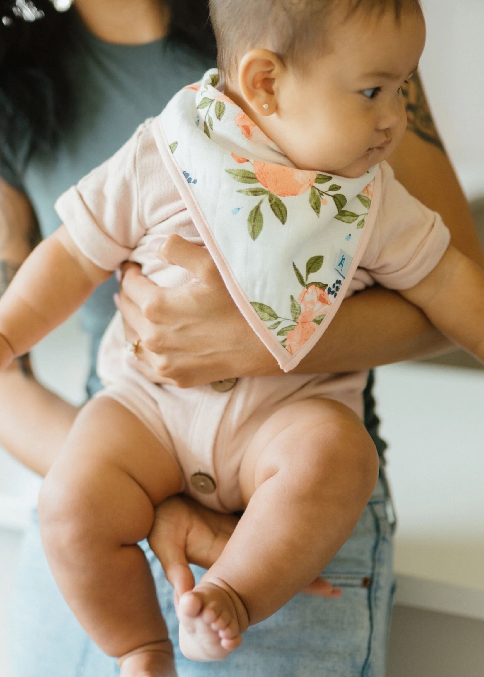 Little Unicorn Cotton Muslin & Fleece Bandana Bib 4 Pack - Watercolor Roses