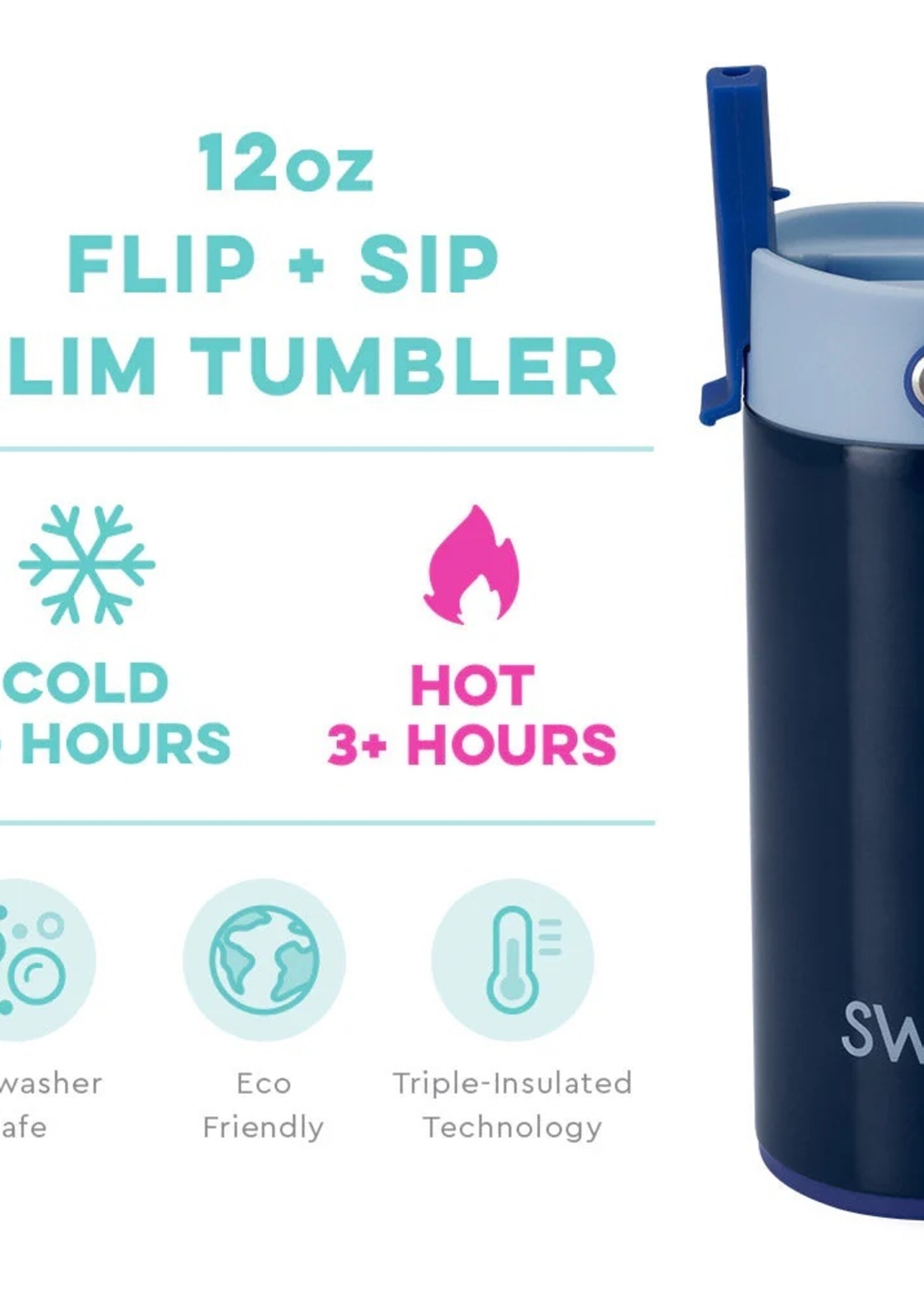 swig Swig Flip + Sip Tumbler (12 oz) - Blue Tide