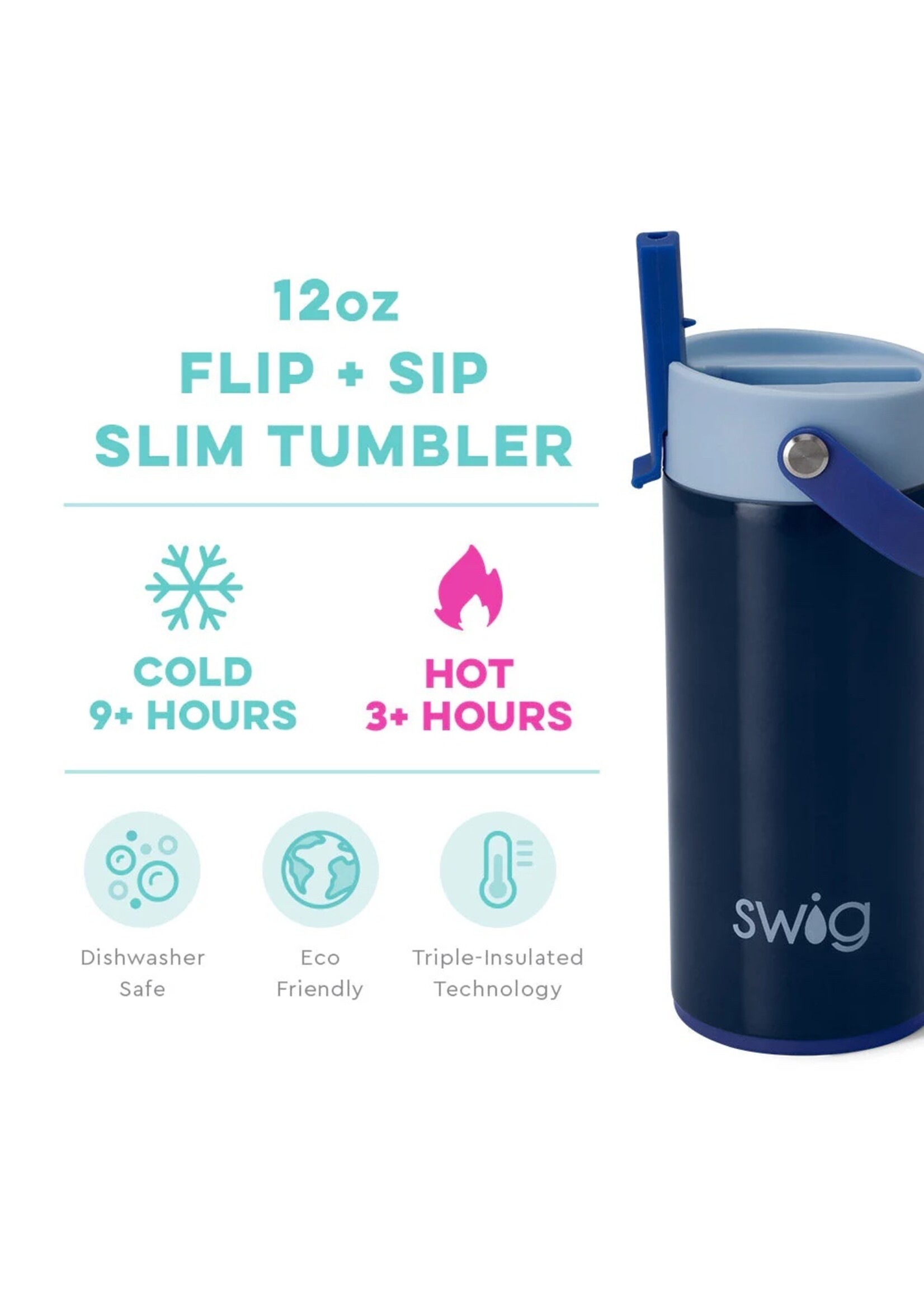 swig Swig Flip + Sip Tumbler (12 oz) - Blue Tide
