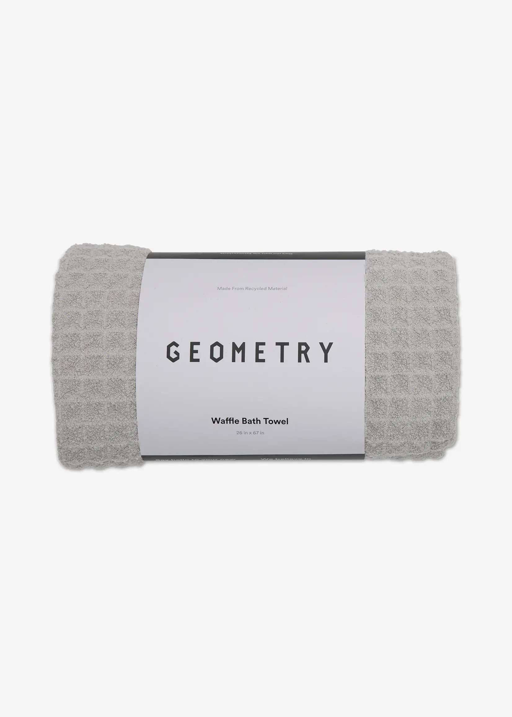 geometry Waffle Bath Towels Stone
