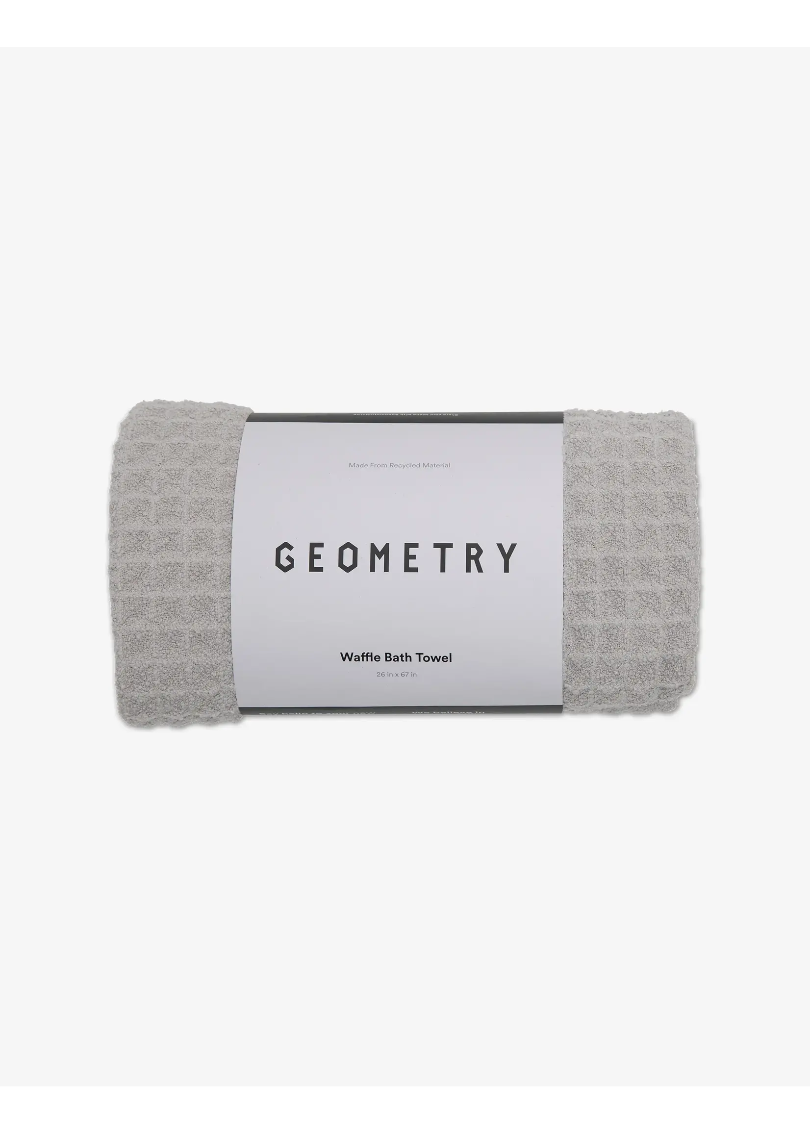 geometry Waffle Bath Towels Stone