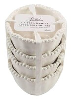 certified international Perlette Cream Dipping Bowls set of 4