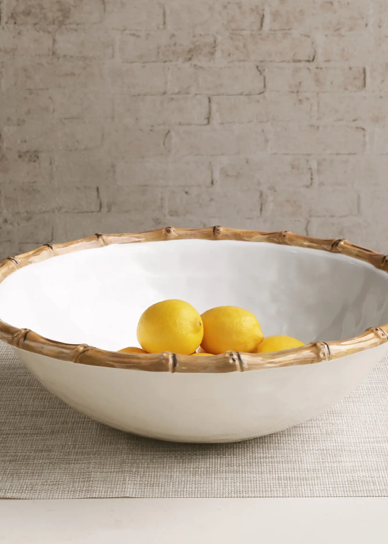 beatriz ball Vida Bamboo Large Salad Bowl White & Natural