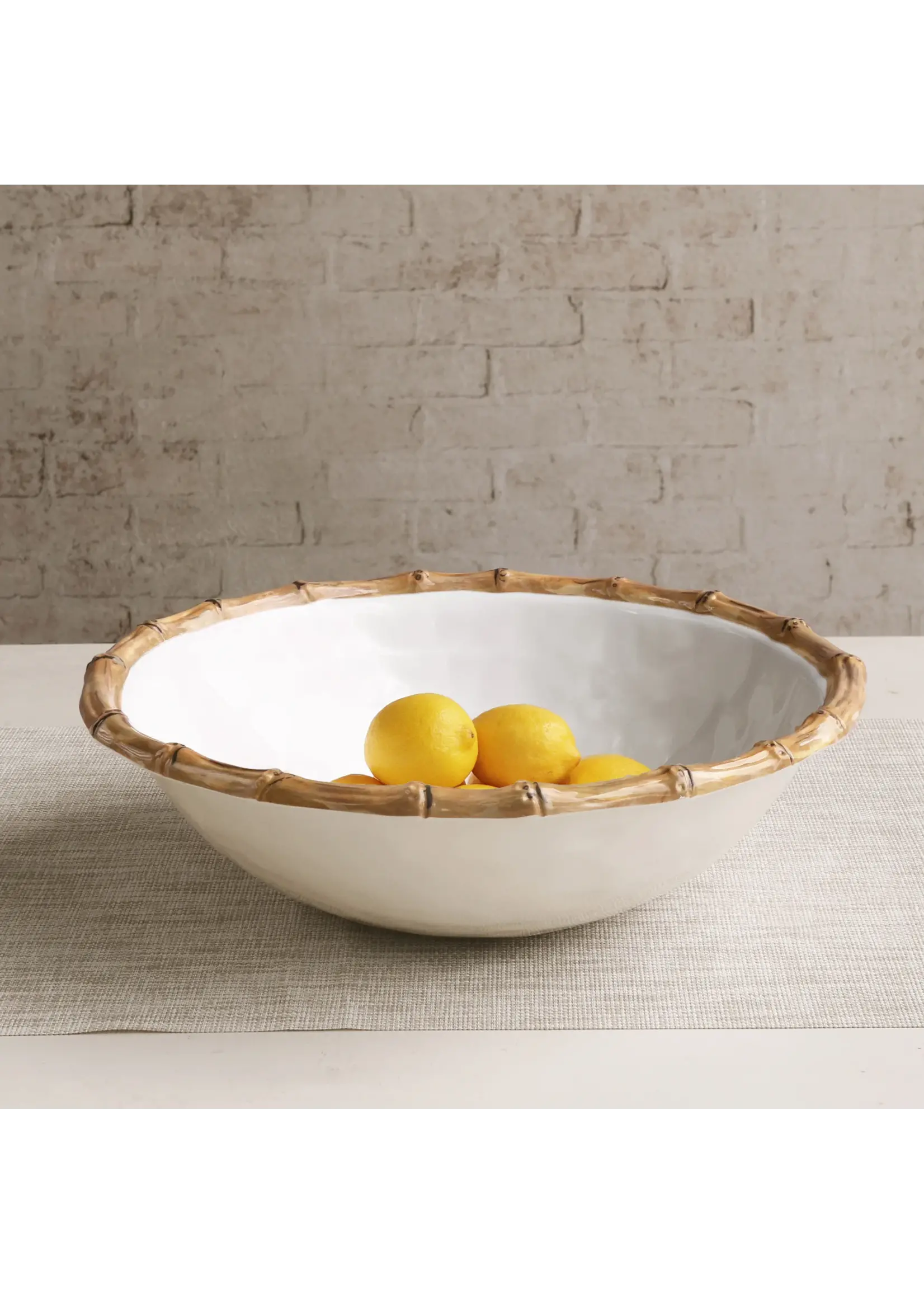 beatriz ball Vida Bamboo Large Salad Bowl White & Natural