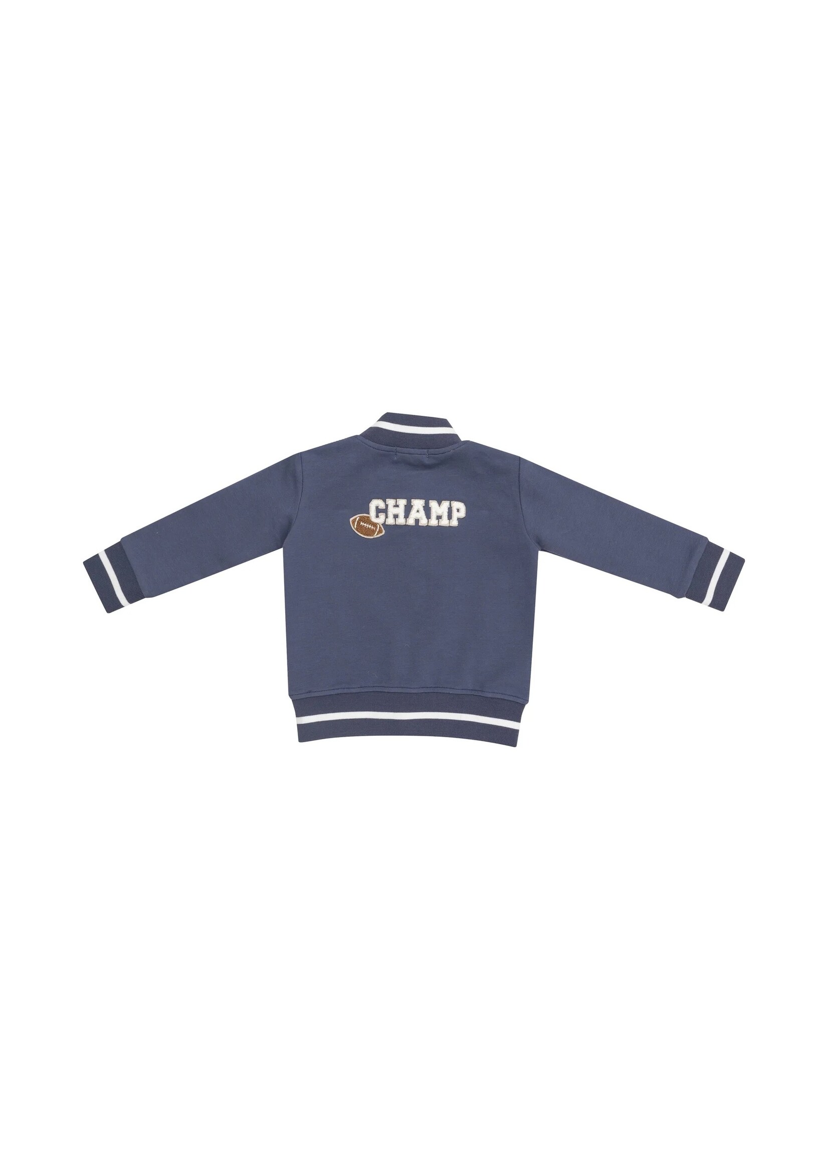 Angel Dear Letterman Jacket - French Terry Inky Blue