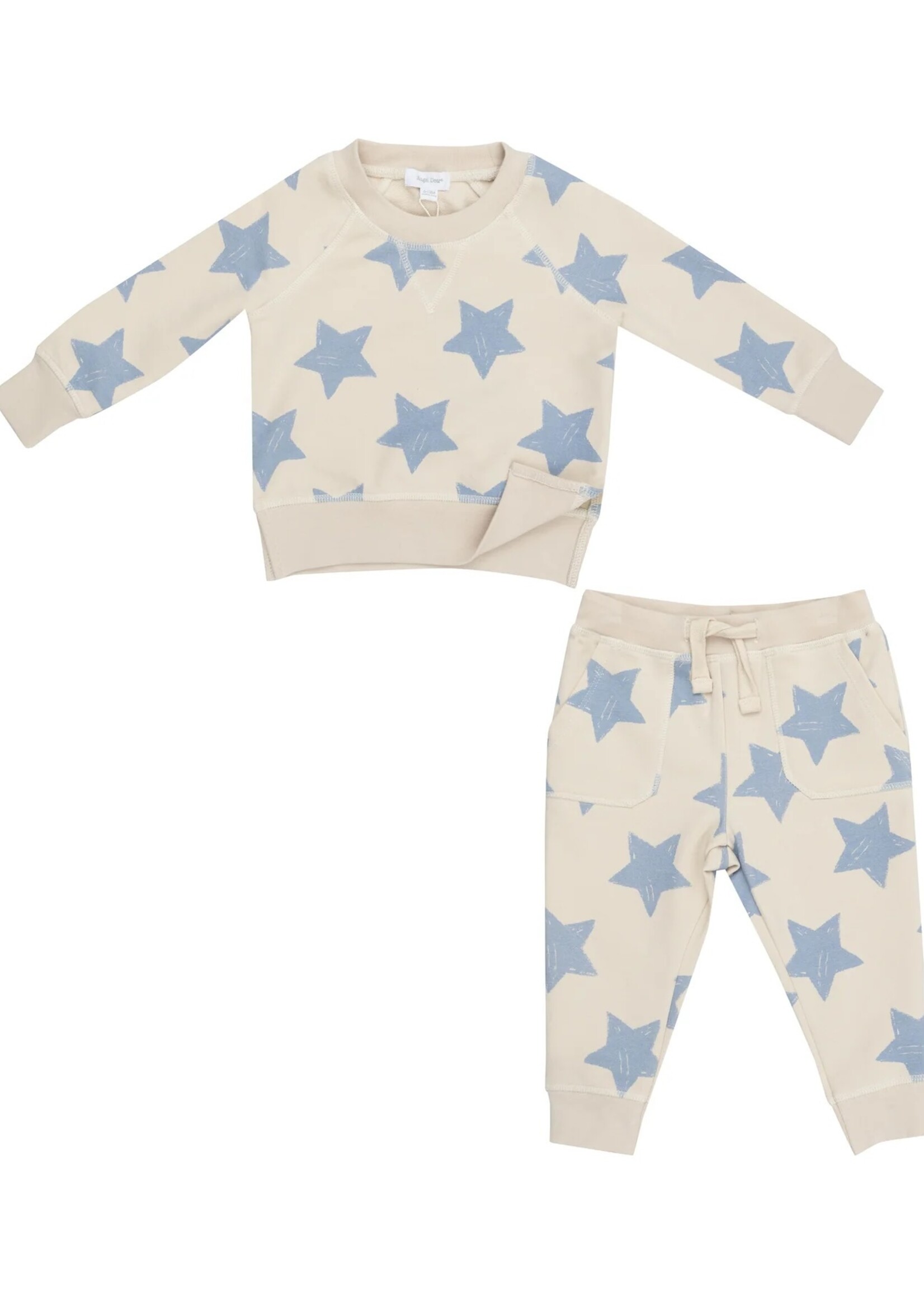 Angel Dear BabySweatshirt & Jogger Set - Sketchy Stars Blue