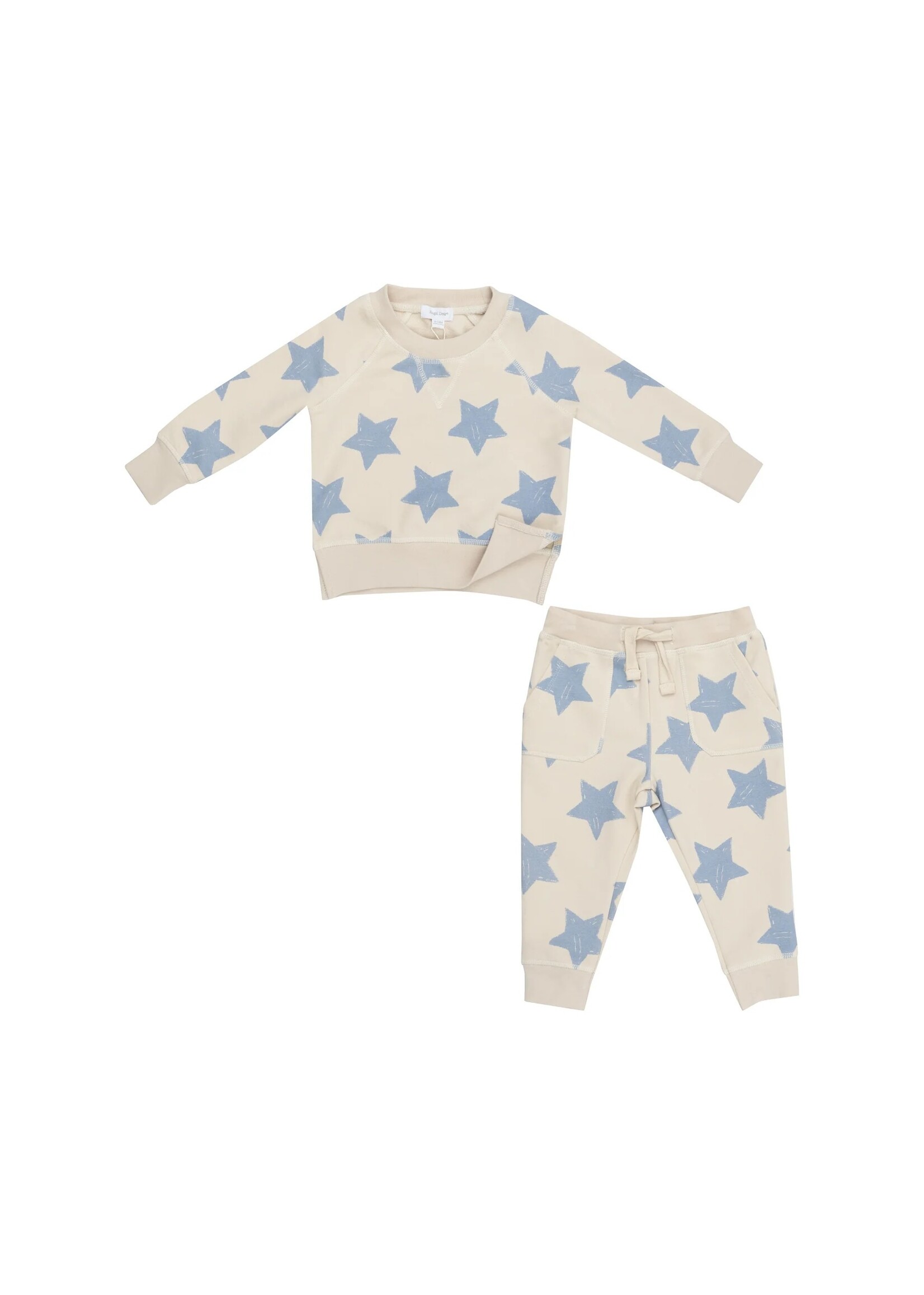 Angel Dear BabySweatshirt & Jogger Set - Sketchy Stars Blue