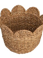 Creative Co-op Medium Braided Bankuan & Rattan Baskets w/ Scalloped Edge