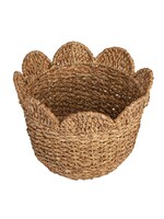 Creative Co-op Medium Braided Bankuan & Rattan Baskets w/ Scalloped Edge