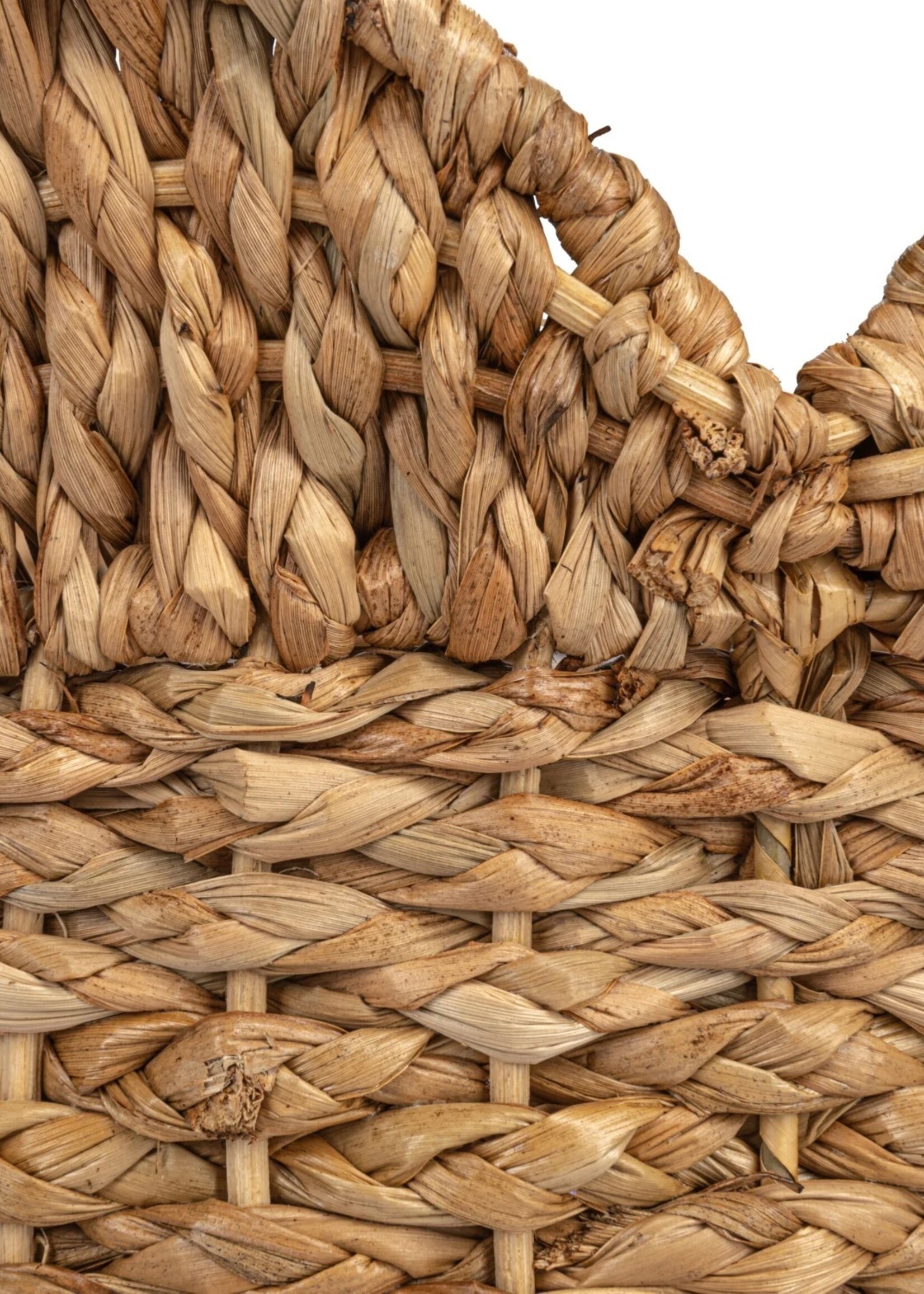 Creative Co-op Medium Braided Bankuan & Rattan Baskets w/ Scalloped Edge