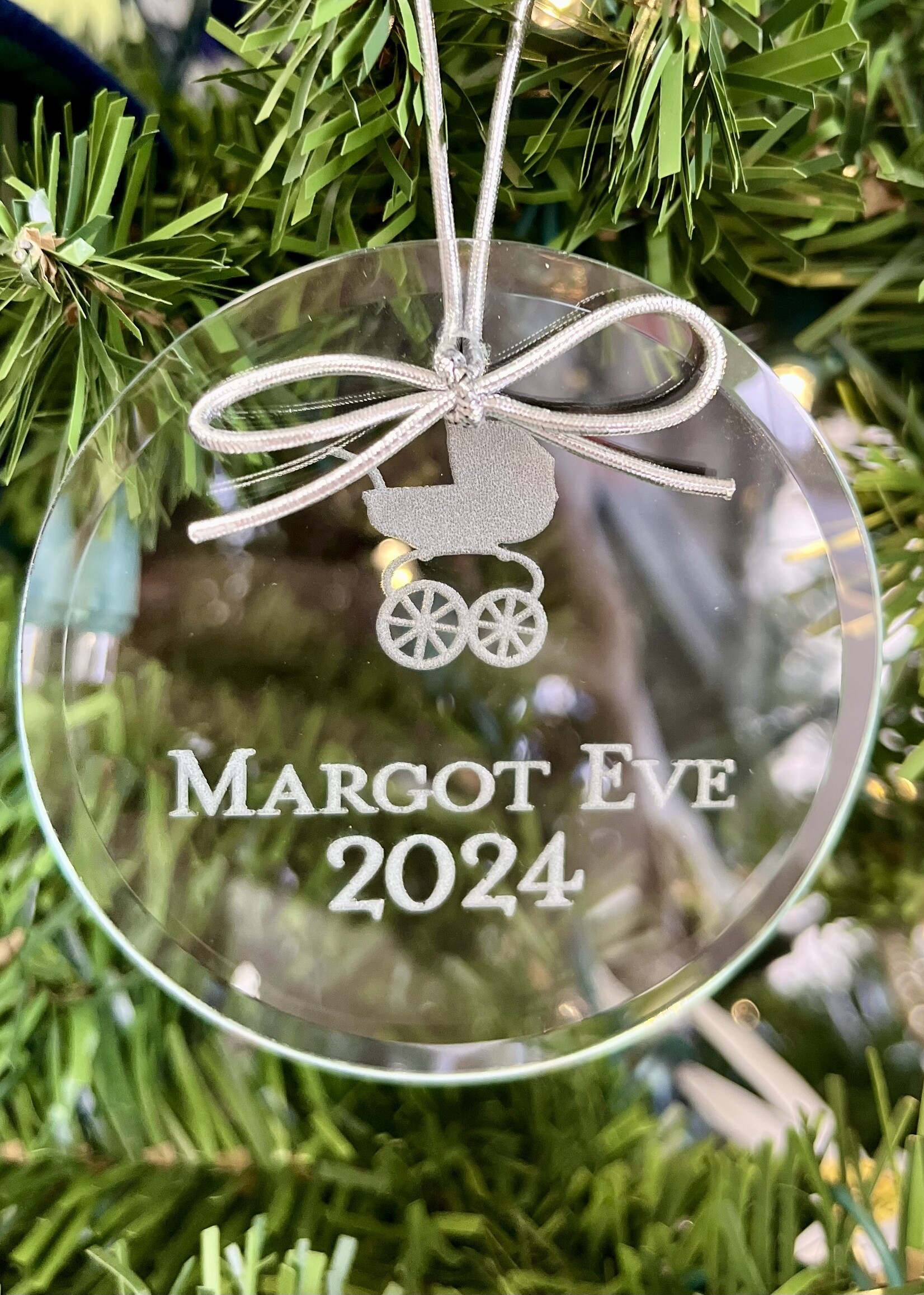 Embossed Graphics Baby Carriage Ornament