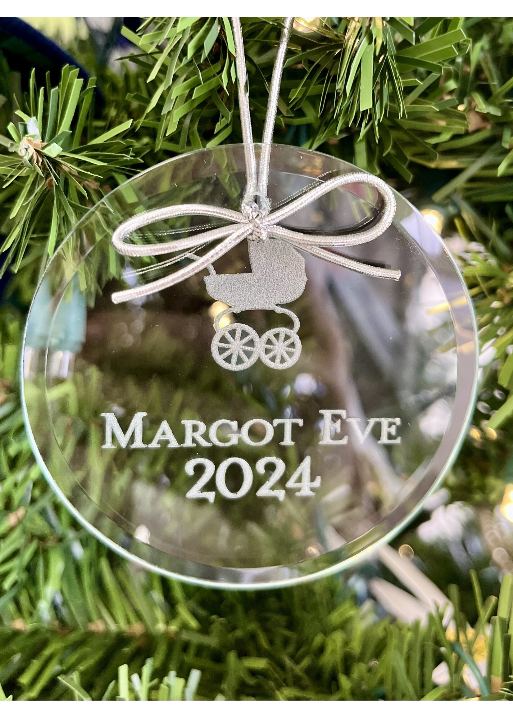 Embossed Graphics Baby Carriage Ornament