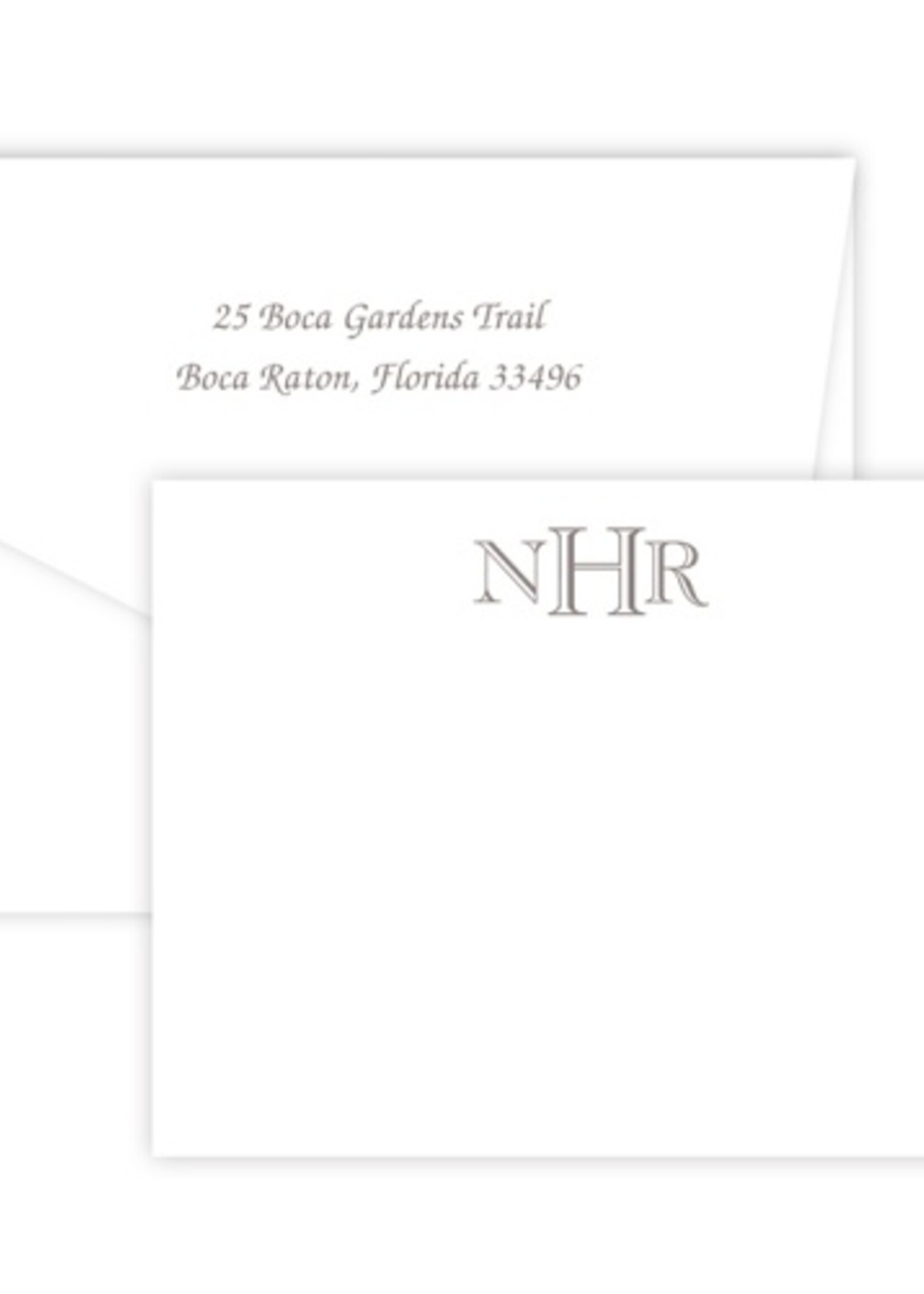 Embossed Graphics Altimira Monogram Card (set of 25) return address included
