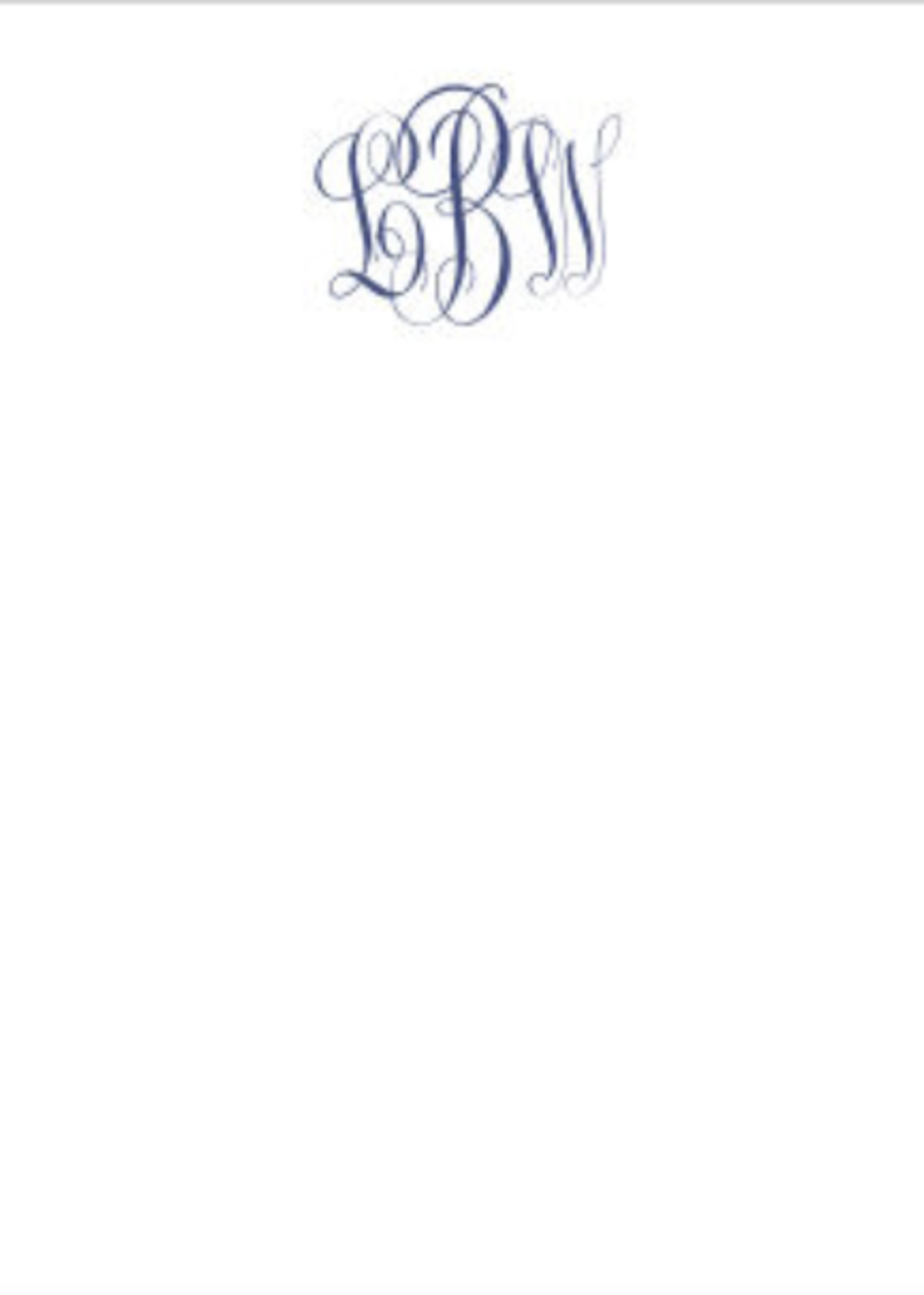 Embossed Graphics Altimira Monogram Card (set of 25) return address included
