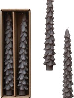Creative Co-op Unscented Tree Shape Taper Candles (Box of 2) - Pewter