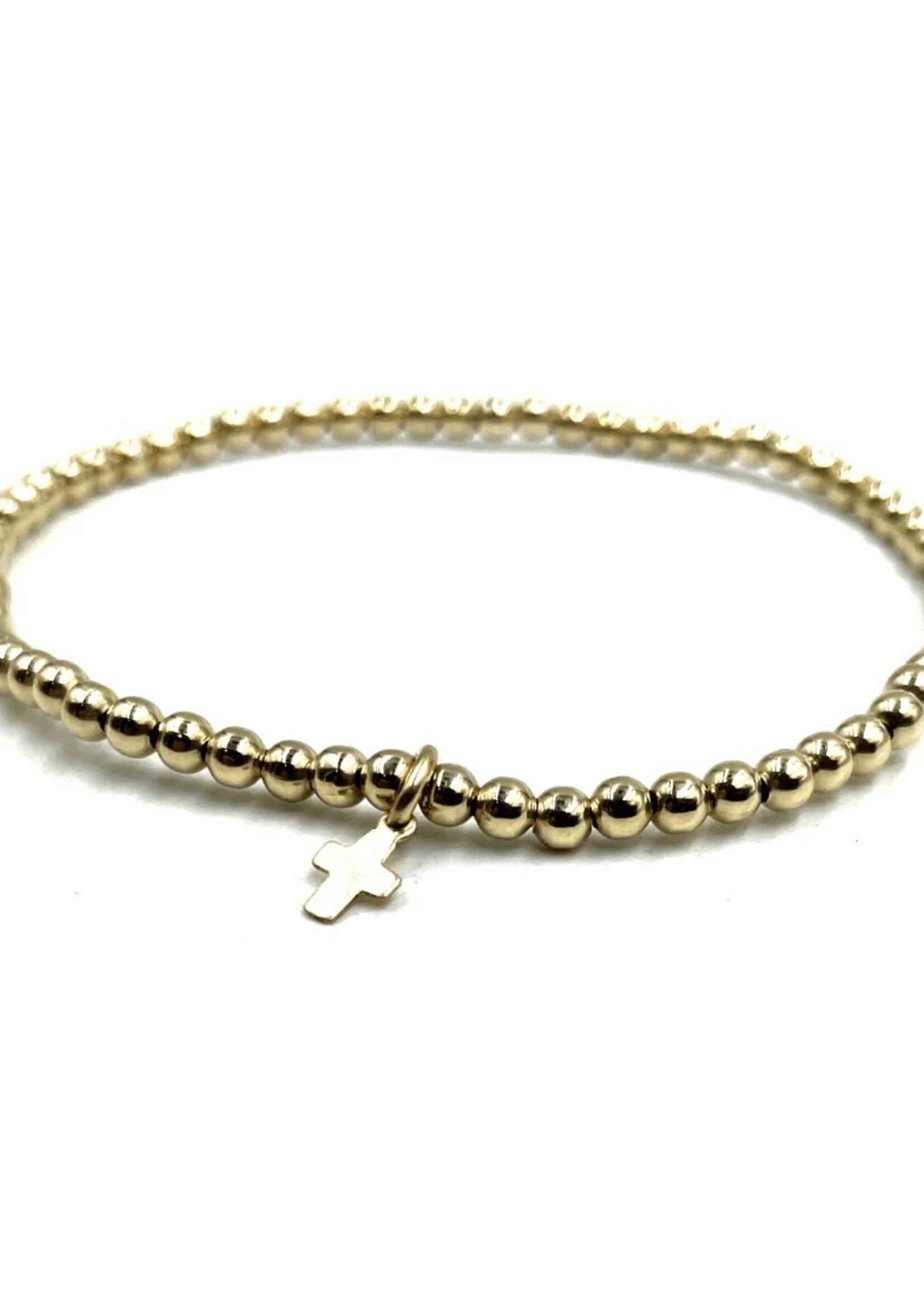 erin gray erin gray 3mm Karma Bracelet with Luxe Cross