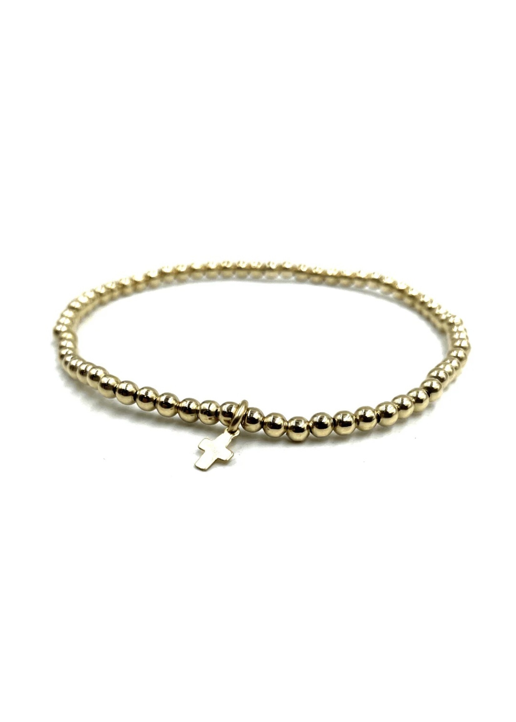 erin gray erin gray 3mm Karma Bracelet with Luxe Cross